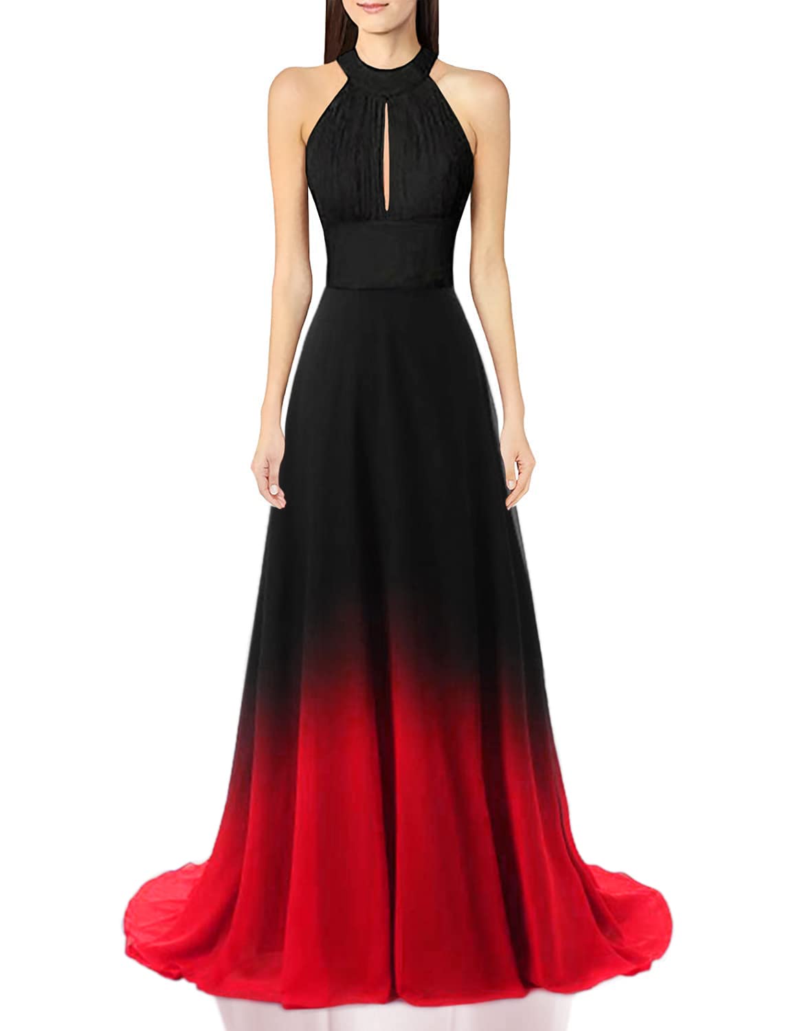 Elegant Beaded Ombre Long Prom Dresses for Women - Gradient Formal Evening Gowns for Wedding, Party & Special Occasions | Perfect for Homecoming, Quinceañera & Black Tie Events