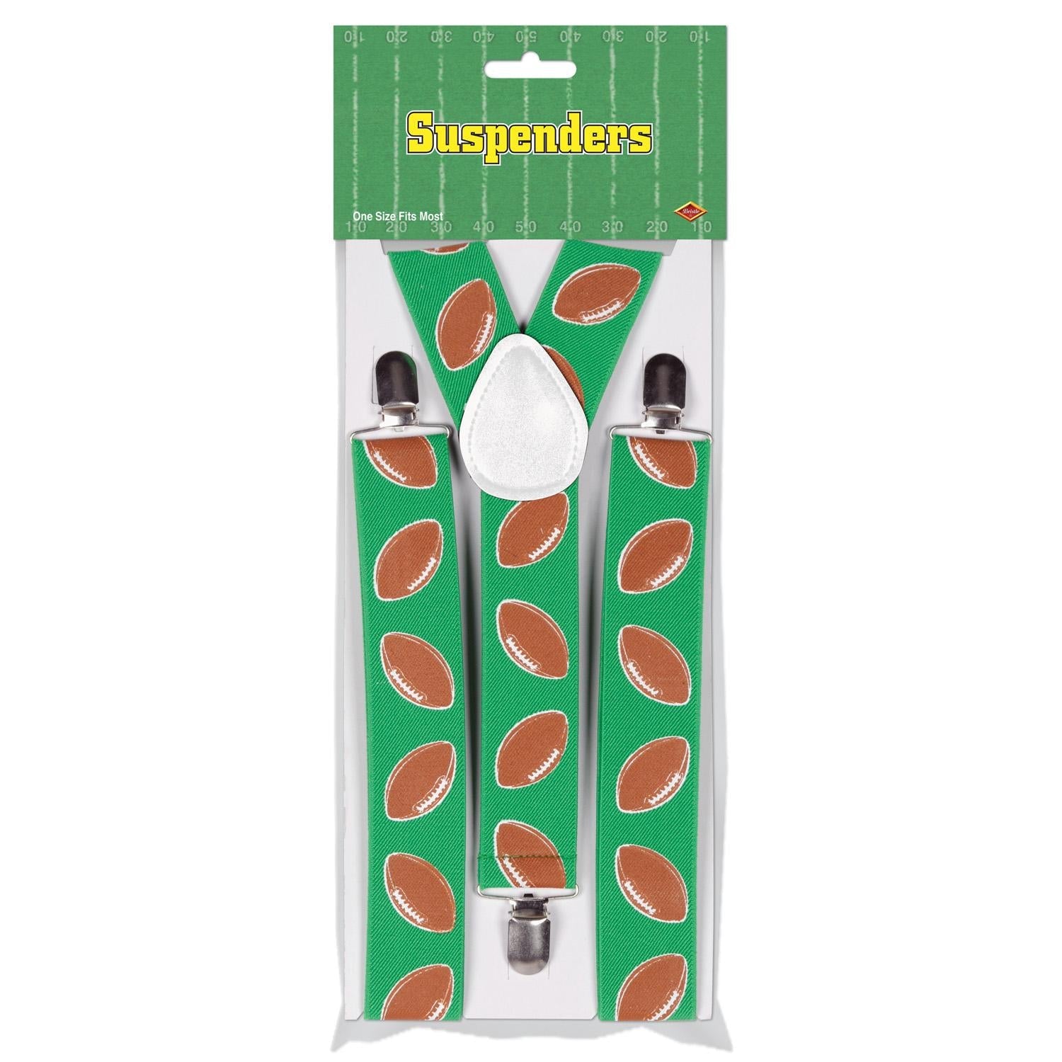 12 Pack Beistle Football Party Suspenders - Fun Sports Themed Suspenders for Game Day, Tailgating & Football Fan Events