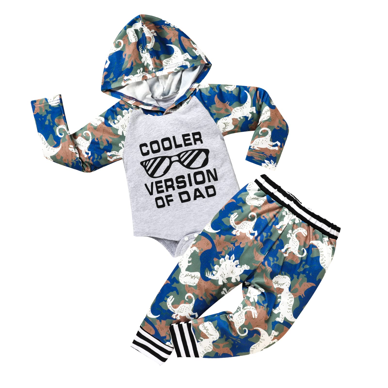 Trendy Baby Boy Outfits - Cool Dad Hoodie Style Camouflage Pants 2-Piece Set | Soft Cotton Casual Clothes for Playdates, Family Photos & Everyday Wear