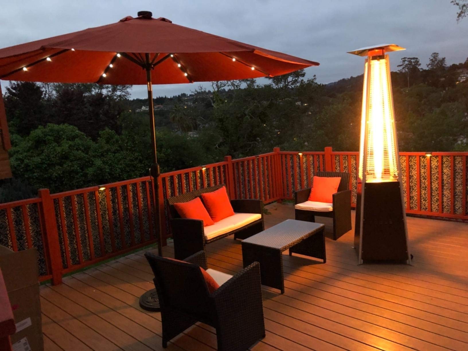 Avenlur 48,000 BTU Outdoor Propane Pyramid Space Heater with Wheels & Cover - Portable Patio Heater for Backyard, Deck, Garden, Camping & Outdoor Dining - Black
