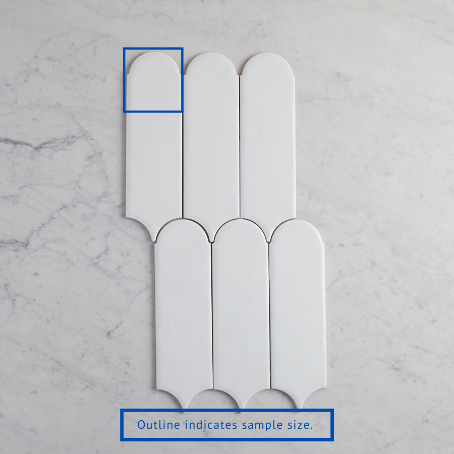 Fitzroy Gloss White Feather Tile - Premium Ceramic Wall & Floor Tile for Bathroom, Kitchen, and Backsplash - Elegant Home Decor & Renovation Solution