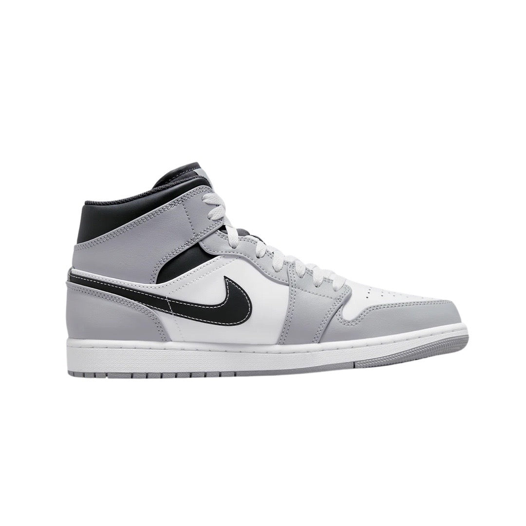 Air Jordan 1 Mid Sneakers - Light Smoke Grey/Anthracite/Black/White Colorway - Men's Basketball Shoes for Casual Wear & Street Style