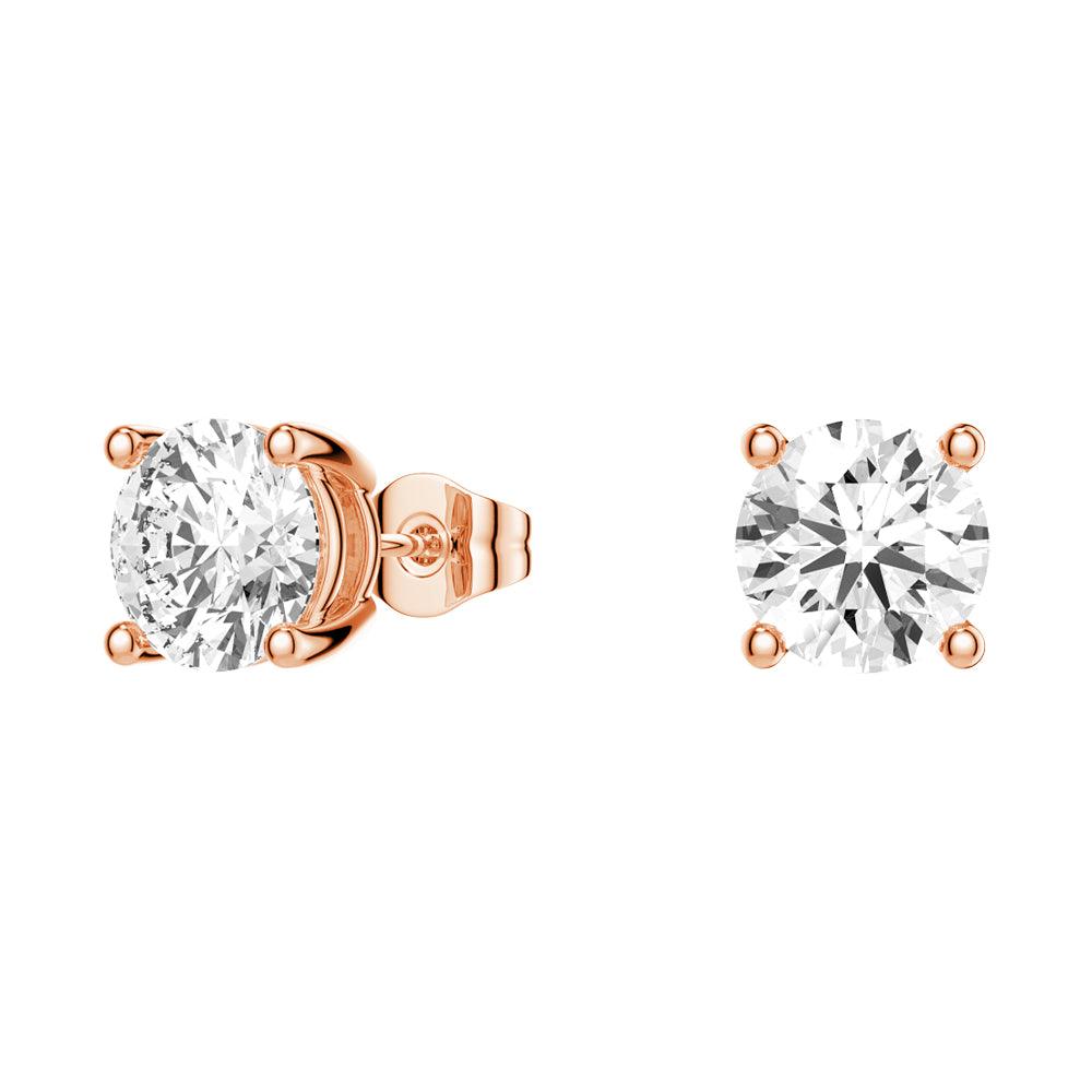 2ctw Round Brilliant 4 Prong Solitaire Stud Earrings for Women - 14K White Gold Diamond Stud Earrings - Perfect for Everyday Wear, Weddings & Special Occasions