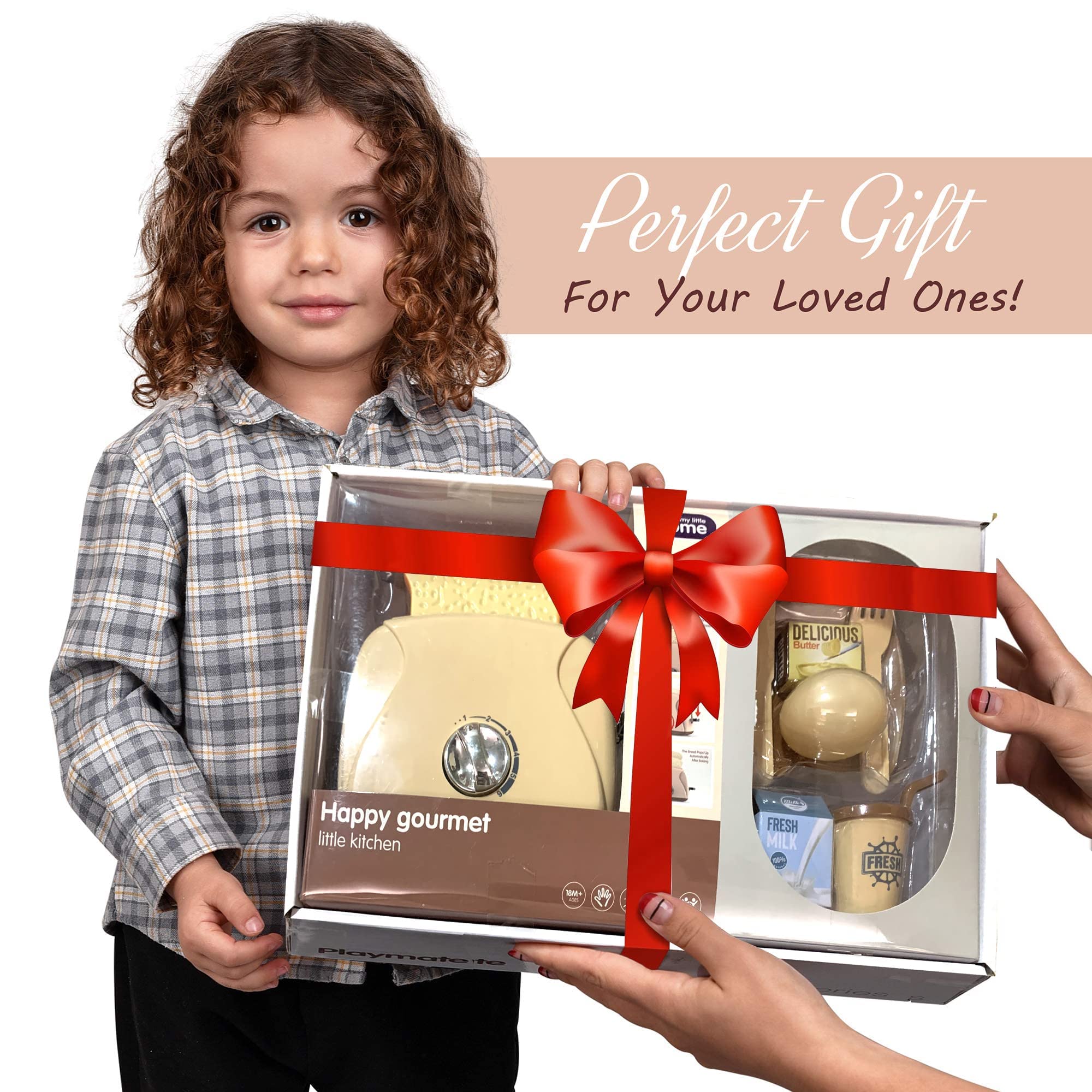 **Pretend Play Toaster Toy for Kids - Pop-Up Toast, Kitchen Accessories Set for Boys & Girls (Apricot) - Perfect for Imaginative Play & Toddler Role-Playing Games**