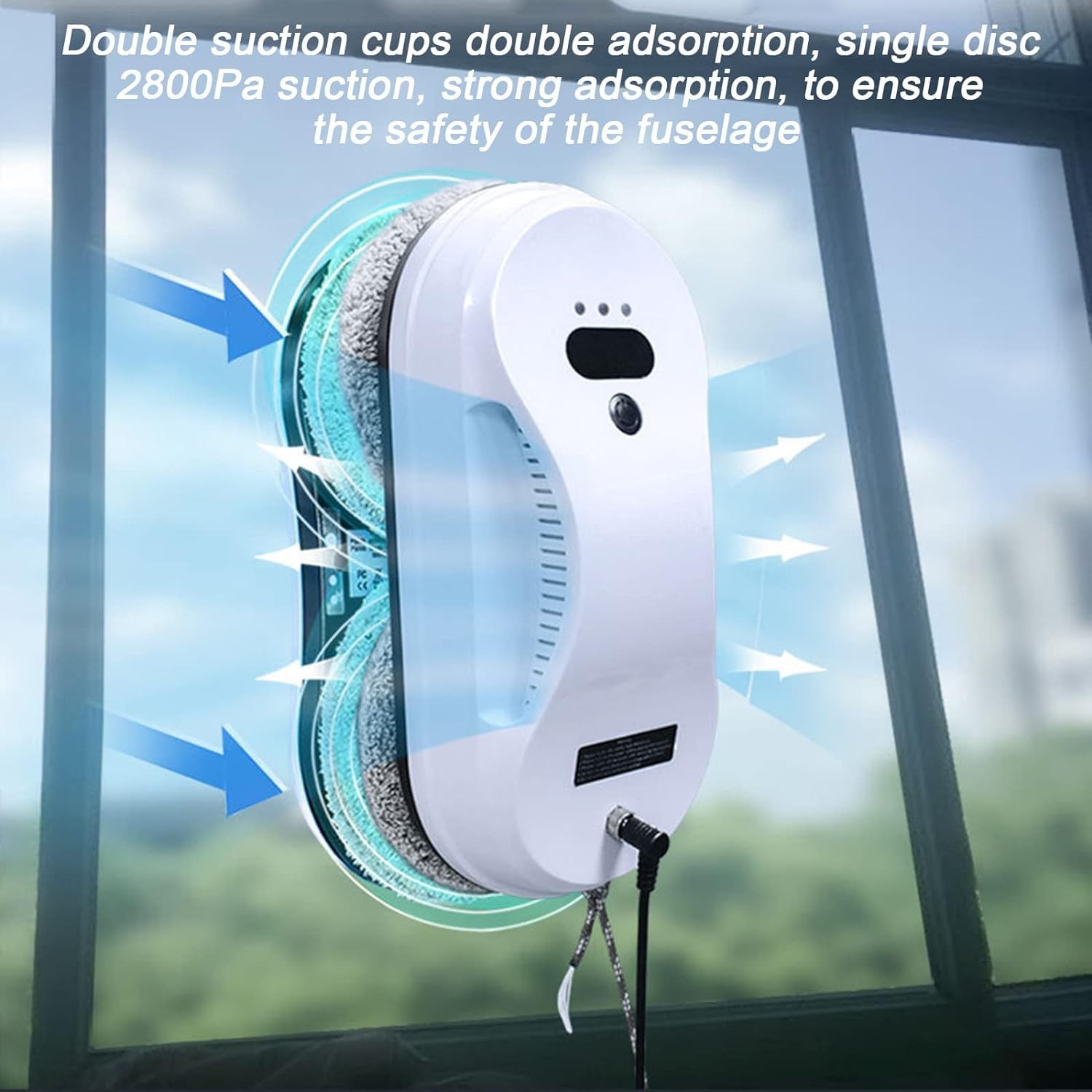 Automatic Window Cleaning Robot with Water Spray & 5200Pa Suction - Smart Electric Window Washer with Remote Control - Perfect for High-Rise Windows, Glass Doors, and Skylights