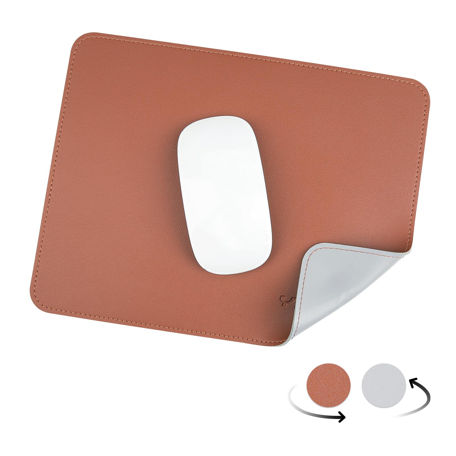 Dual-Sided PU Leather Mouse Pad - Waterproof & Ultra Smooth Gaming Mouse Mat with Stitched Edge for Office, Home & PC Work | Perfect for Gaming Setups & Workspace Organization