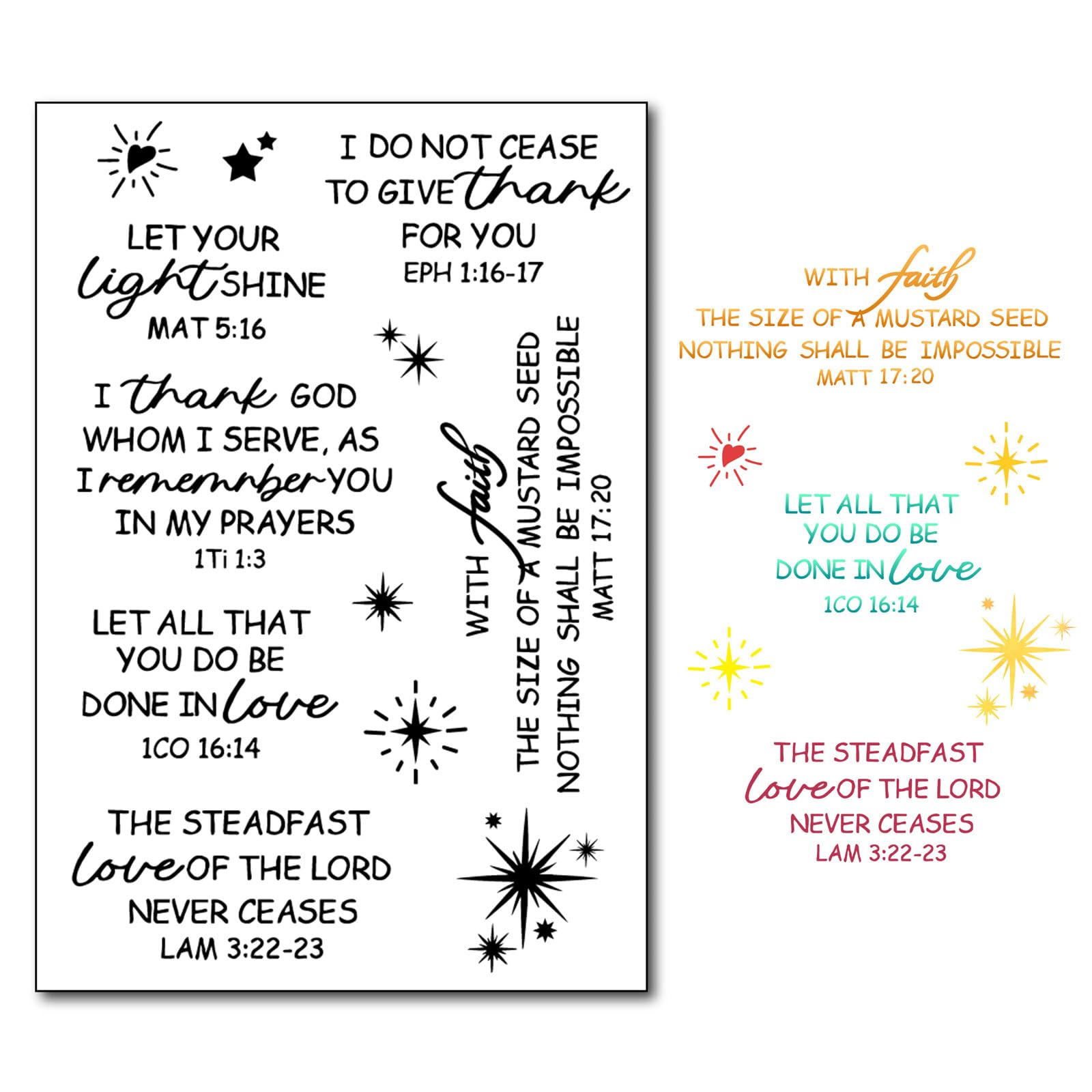 Christian Bible Quotes Clear Stamps Set - Bible Verses Silicone Stamps for Card Making, Journaling, Scrapbooking & Paper Crafts - Perfect for DIY Greeting Cards, Photo Albums, Gift Tags & Home Decor