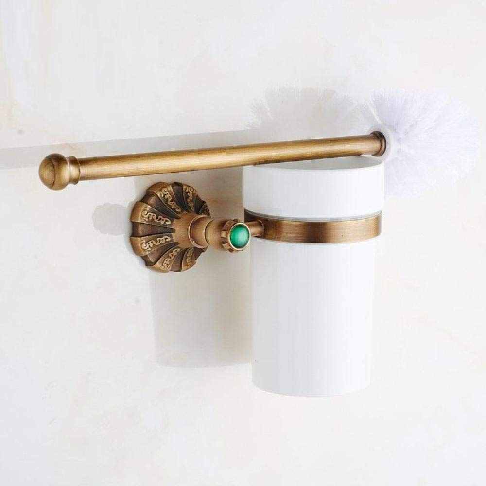 Vintage Brass Toilet Brush Holder with Stand - Antique Style Bathroom Hardware Accessory for WC & Bidet Cleaning | Perfect for Classic, Farmhouse & Victorian Bathroom Decor