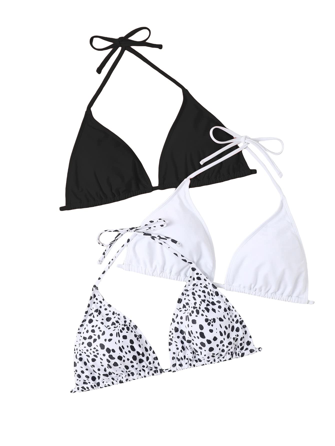 Floerns Women's Plus Size 3 Piece Halter Triangle Swimsuit Bikini Set - Sexy Beachwear for Summer Vacation, Pool Party & Tropical Getaway