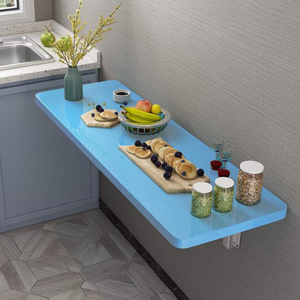 ELLENS Wall Mounted Drop-Leaf Folding Table - Space Saving Kitchen Dining Desk, Floating Study & Computer Table for Kids & Adults | Perfect for Small Apartments, Dorms & Home Offices