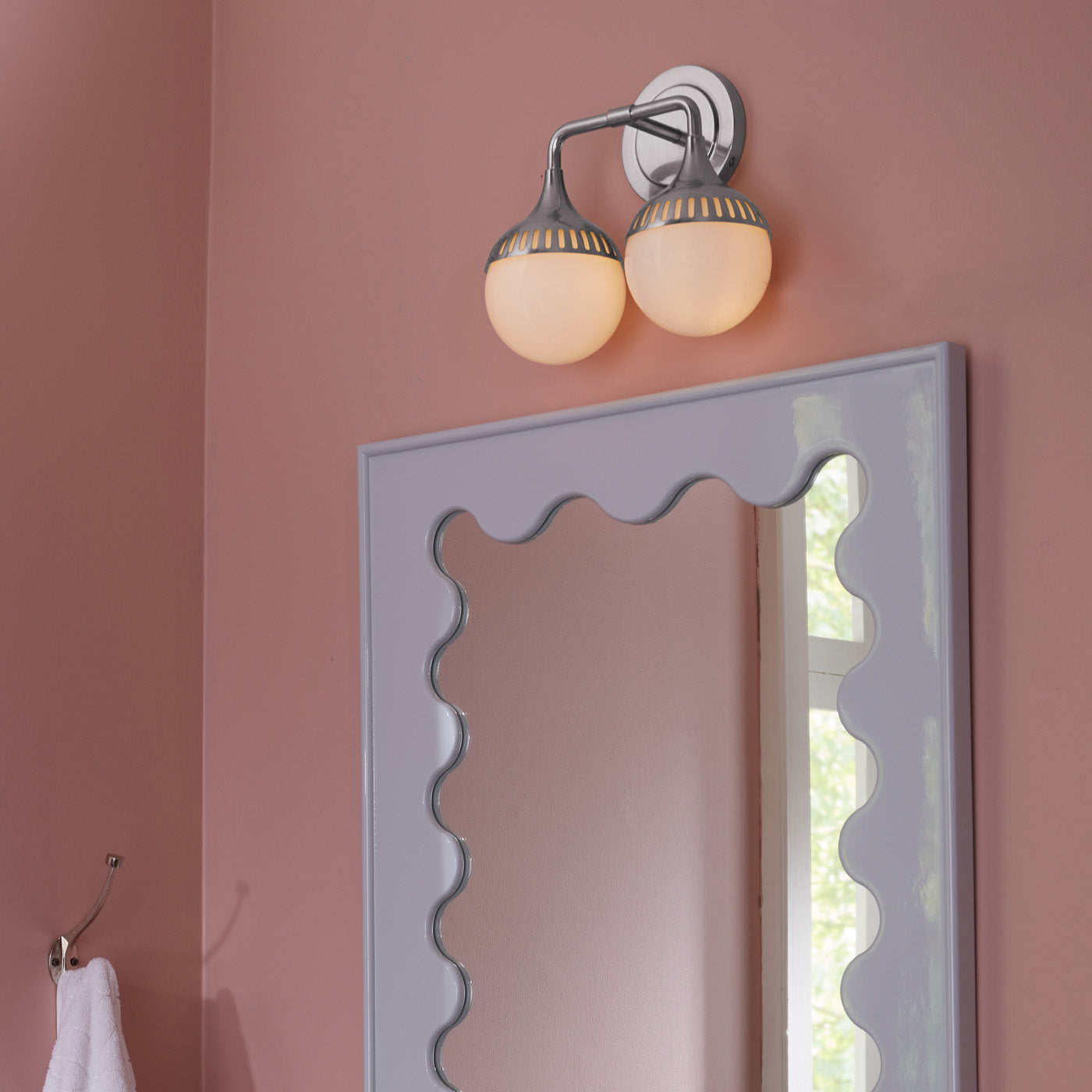 Rio Two Light Sconce Wall Fixture - Modern Plug-in Wall Sconce with Adjustable Arms for Bedroom, Living Room, or Hallway Lighting