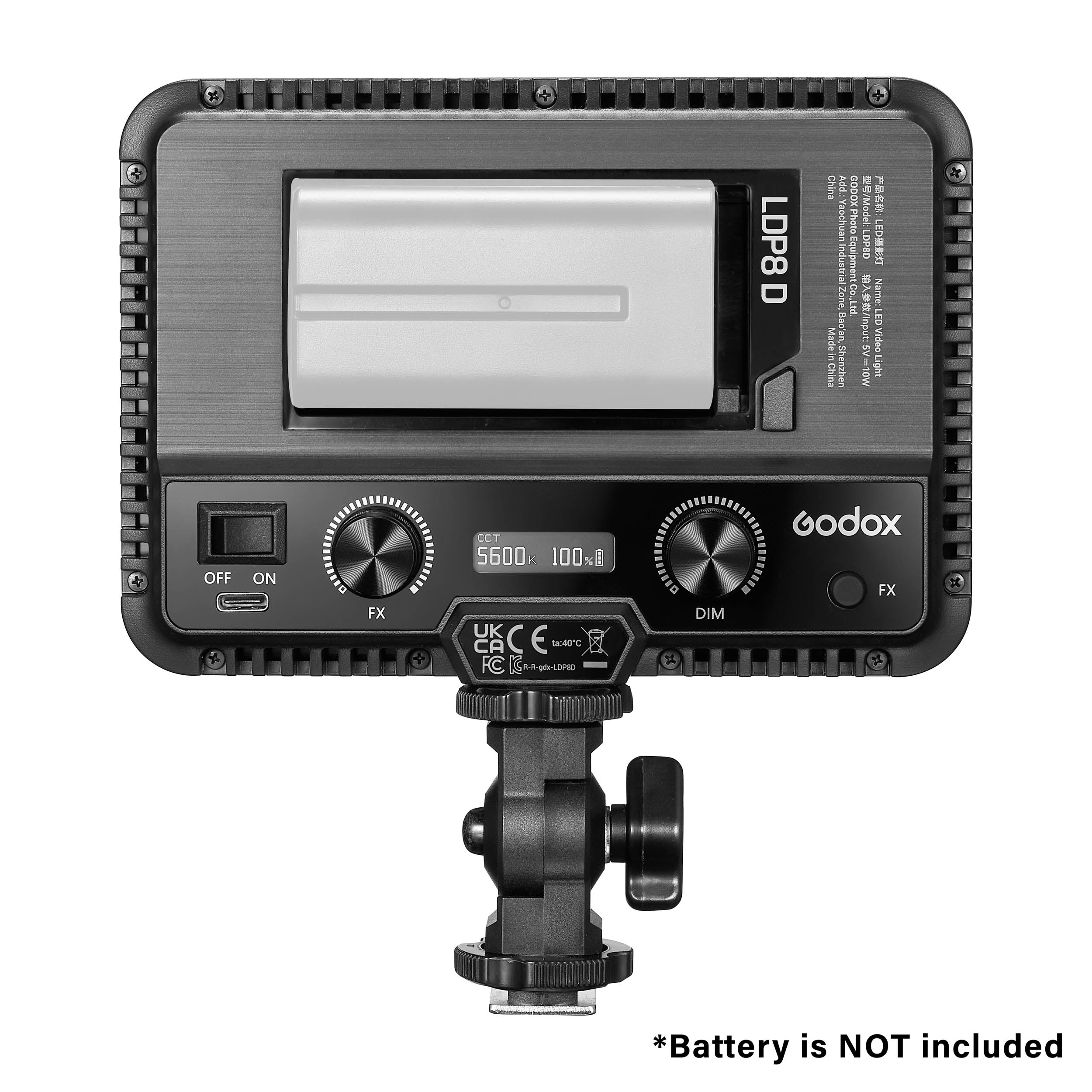 Godox LDP8D On-Camera LED Video Light - 5600K Daylight Balanced Continuous Lighting for Photography, YouTube & Vlogging (Perfect for Indoor/Outdoor Shooting, Interviews & Content Creation)