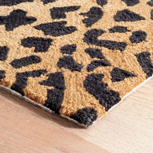 Dash & Albert Leopard Print Hand-Hooked Wool Rug - Soft & Durable Area Rug for Living Room, Bedroom, or Nursery Decor