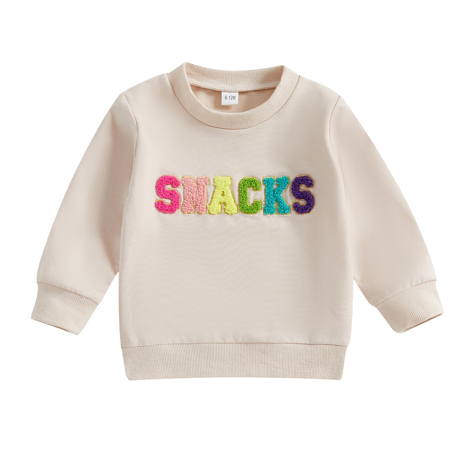 Adorable Baby Boy & Girl Sweatshirt - Colorful Letter Embroidery, Long Sleeve Crewneck Fall Sweater | Perfect for Toddler Playdates, Family Photos & Seasonal Outfits