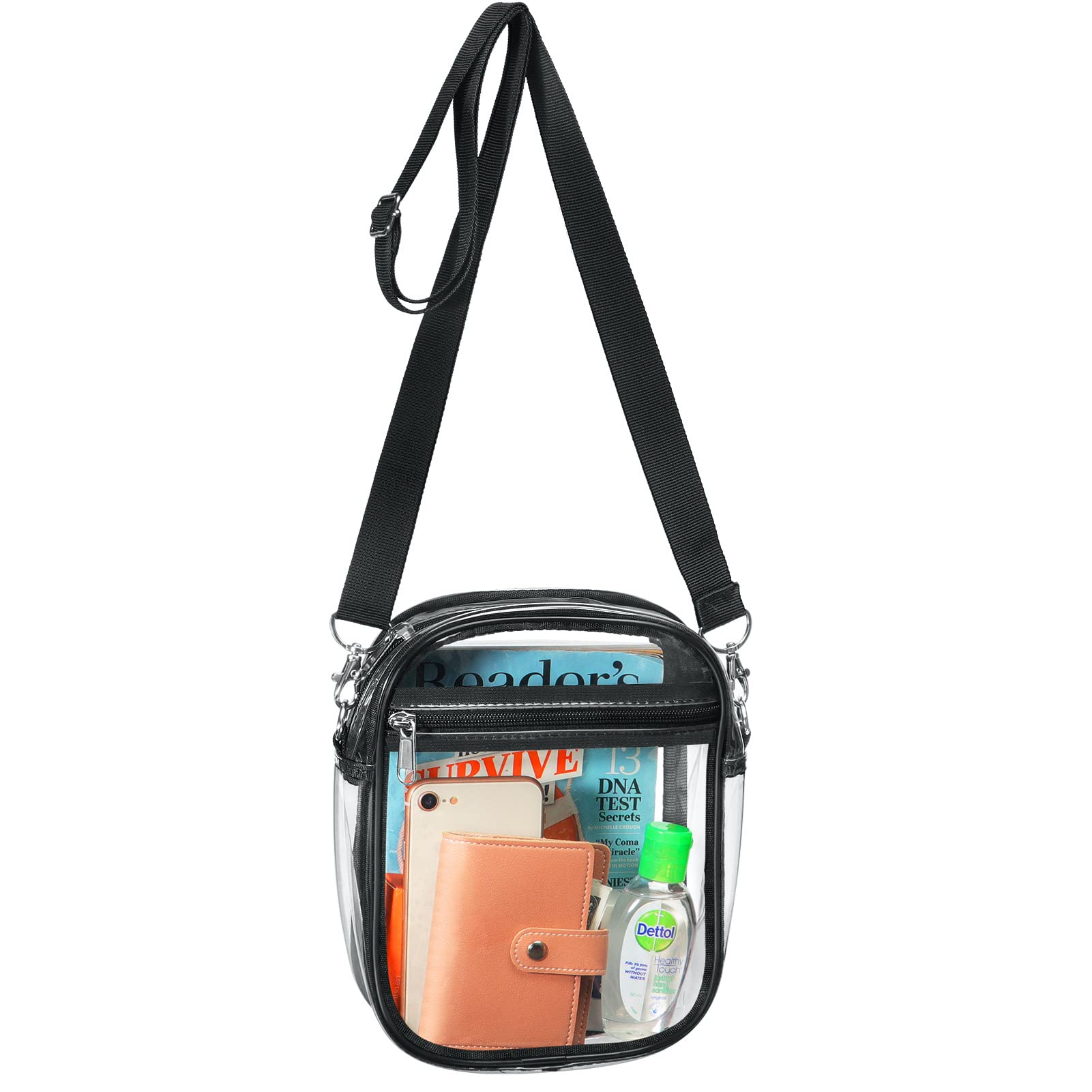 Lorbro Clear Stadium Approved Crossbody Shoulder Bag - Transparent Purse for Women, Concerts, Sporting Events & Festivals | Perfect for Security Checks, Theme Parks, and Travel