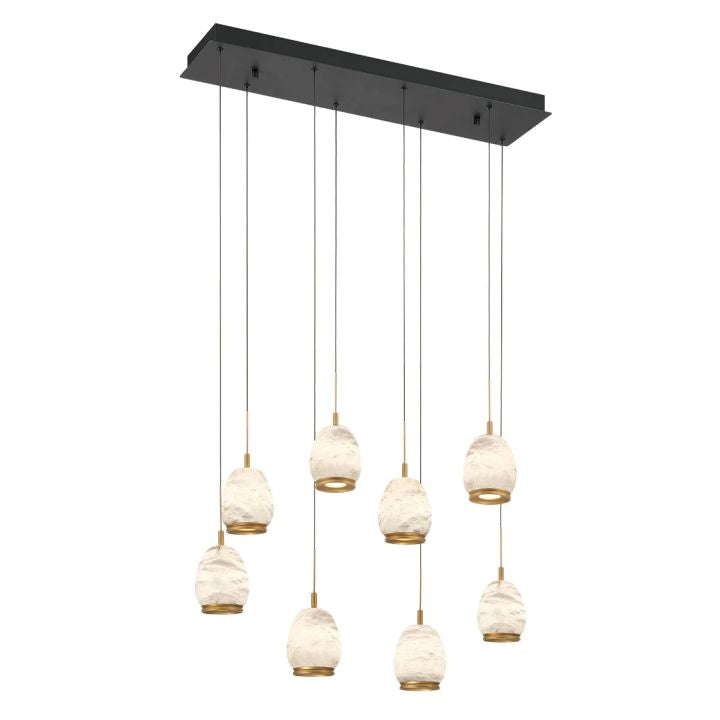 Modern Linear LED Chandelier - Sleek Dimmable Hanging Light Fixture for Dining Room, Kitchen Island & Bedroom Lighting | Energy Efficient Contemporary Pendant Light
