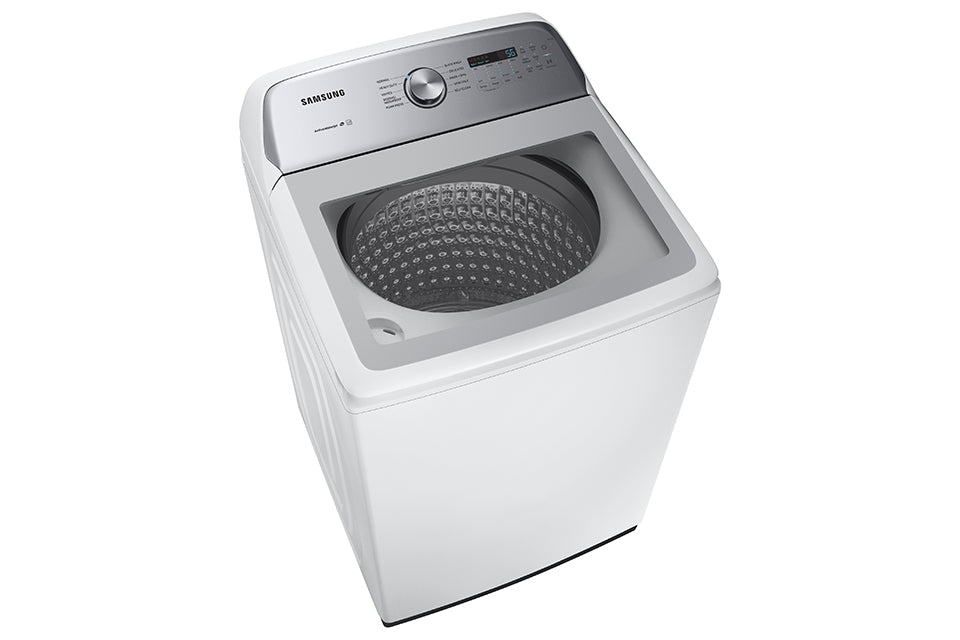 Samsung 5.8 Cu.Ft White Top Load Washing Machine with Active Water Jet & EZ Access Tub - WA50R5200AW/US - Perfect for Large Families & Heavy Laundry Loads