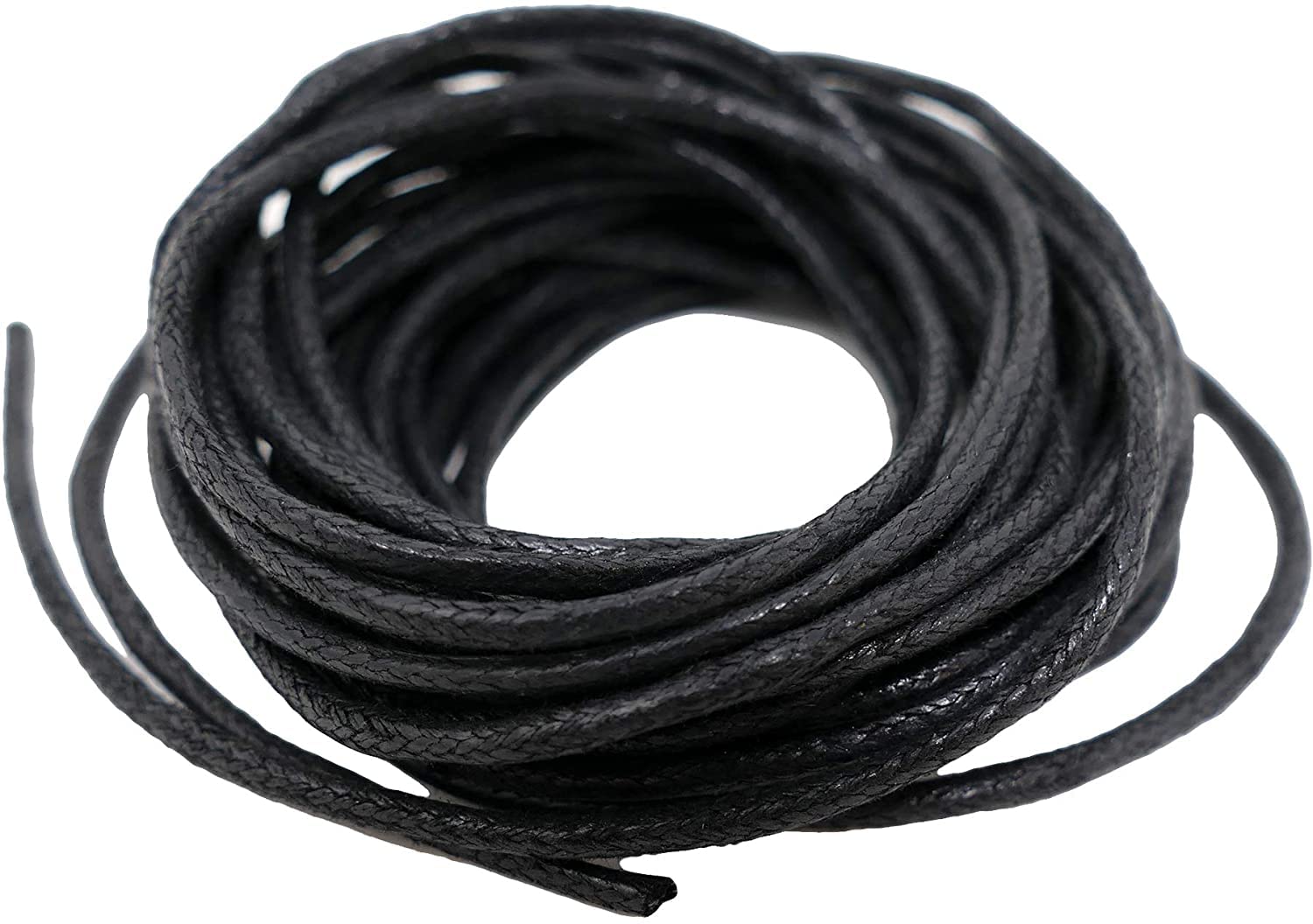 Black Waxed Cotton Cord 1.5mm - 10 Meters Jewelry Making String - Necklace, Bracelet & Beading Thread - Perfect for DIY Crafts, Macrame, Jewelry Design and Home Decor Projects