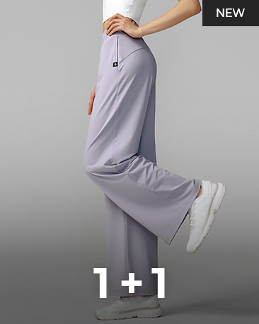 1+1 Medium Feather Cooling Wide Pants for Women - Lightweight Summer Lounge Pants for Yoga, Travel & Home Comfort