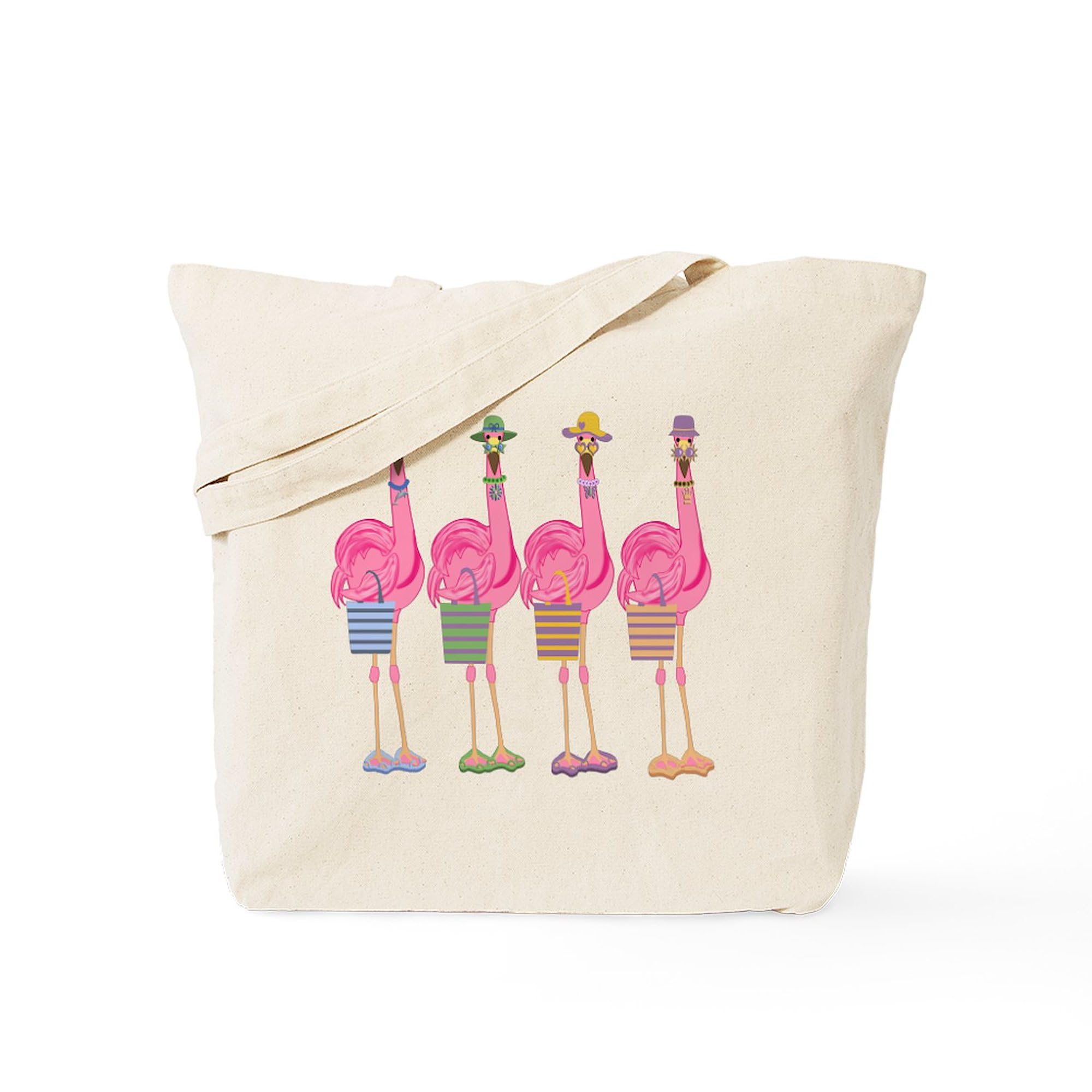 Snazzy Flamingos Canvas Tote Bag - Eco-Friendly Reusable Shopping Bag for Groceries, Beach & Daily Use | Natural Cotton Tote with Unique Design