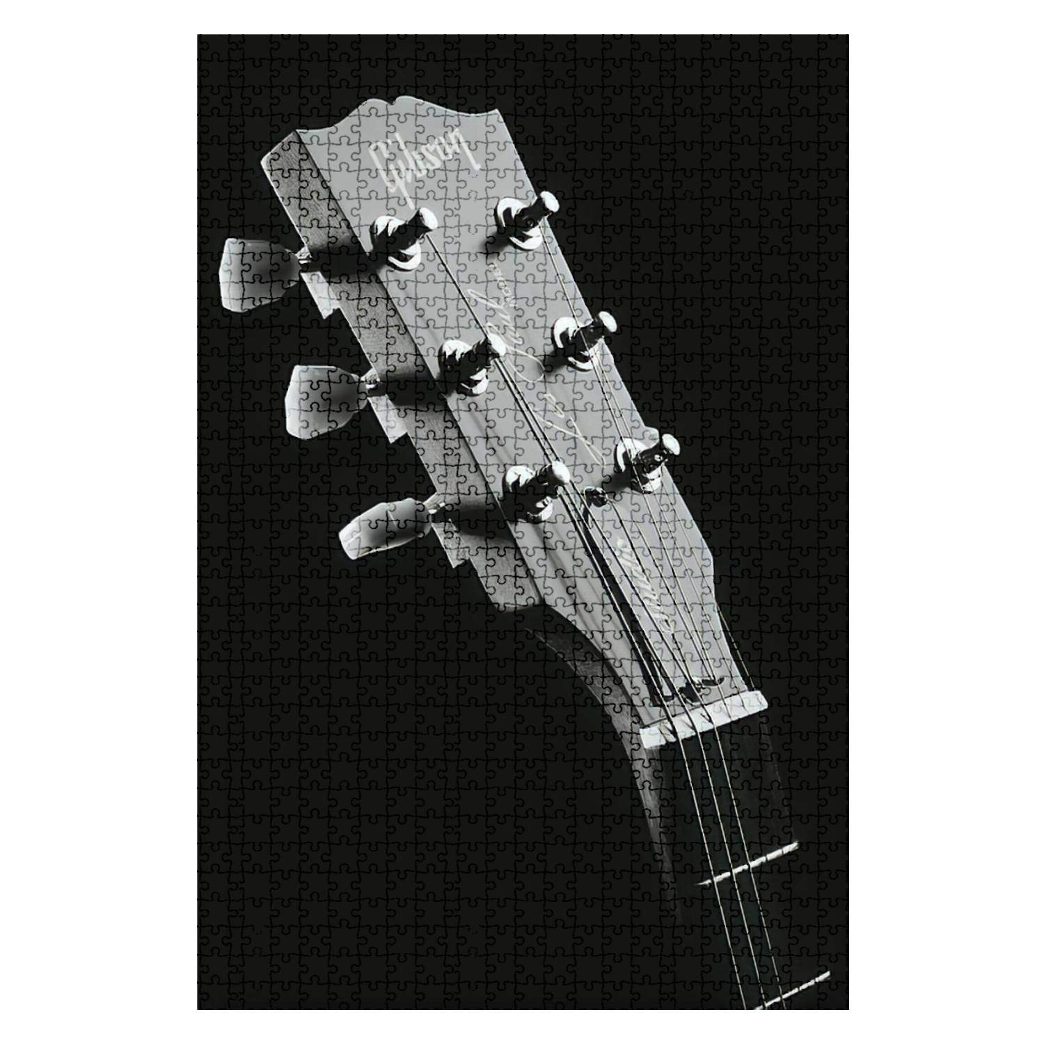 1000-Piece Wooden Jigsaw Puzzle - Gibson Les Paul Electric Guitar Headstock - Challenging Adult Puzzle for Music Lovers - DIY Educational Toy & Home Decor Gift for Teens & Adults - Perfect for Family Game Night, Music Room Decor & Stress Relief