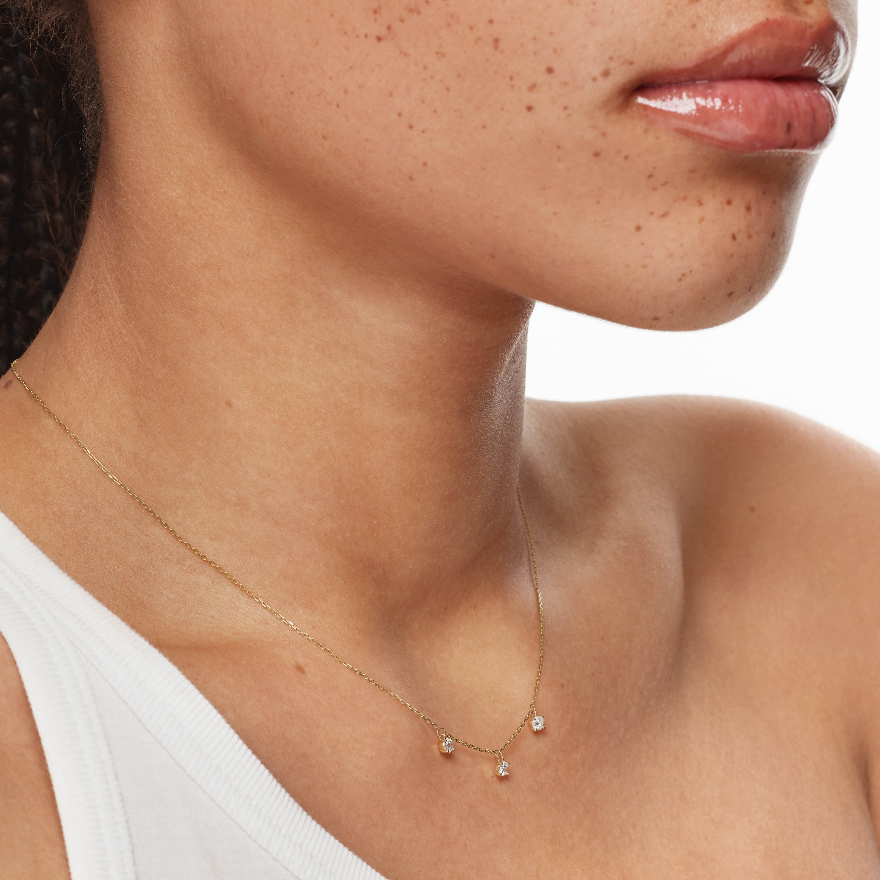 10k Gold Floating Droplet Necklace with Lab-Grown Diamond | Elegant Everyday Jewelry & Special Occasion Gift for Women