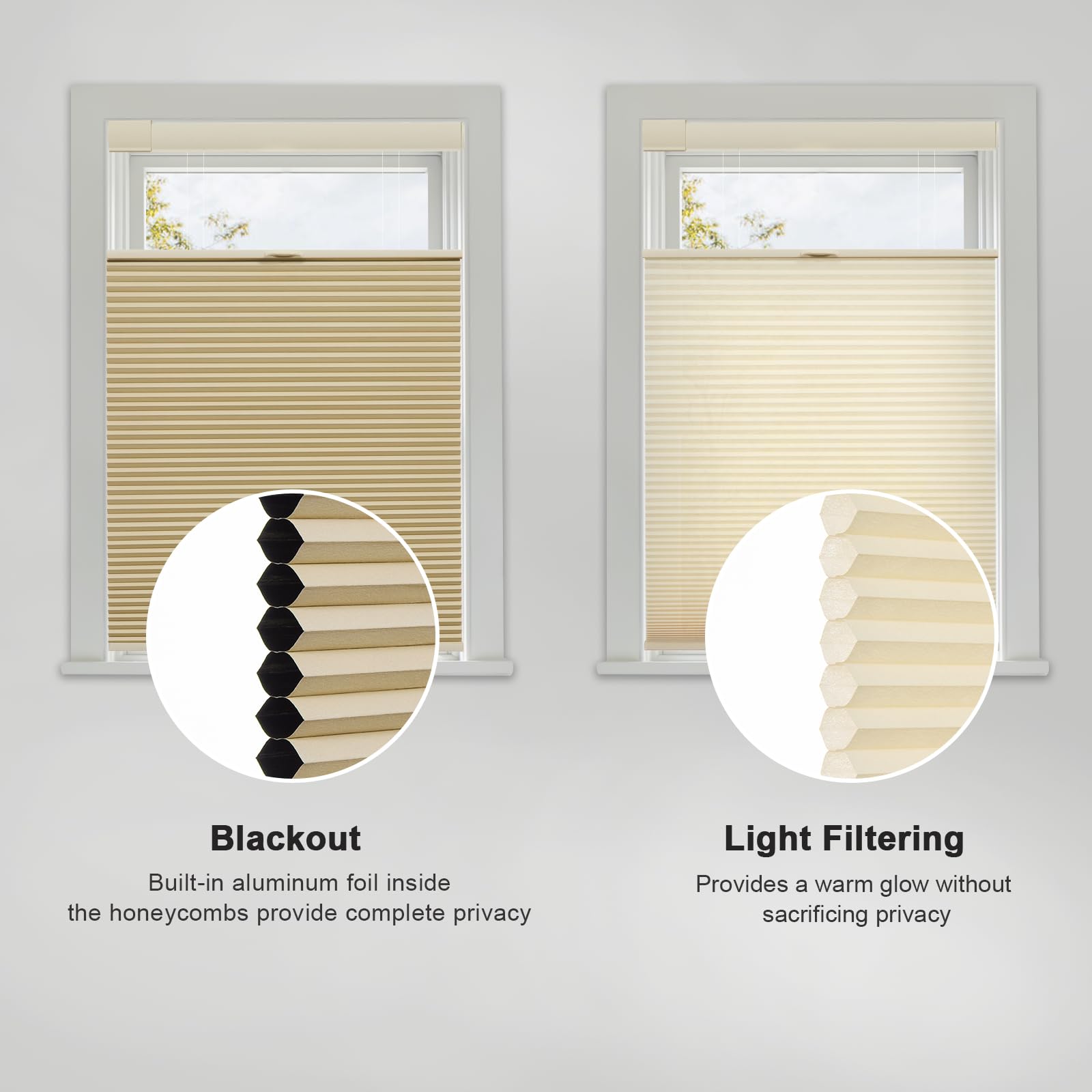 Top Down Bottom Up Room Darkening Cellular Blinds - 1