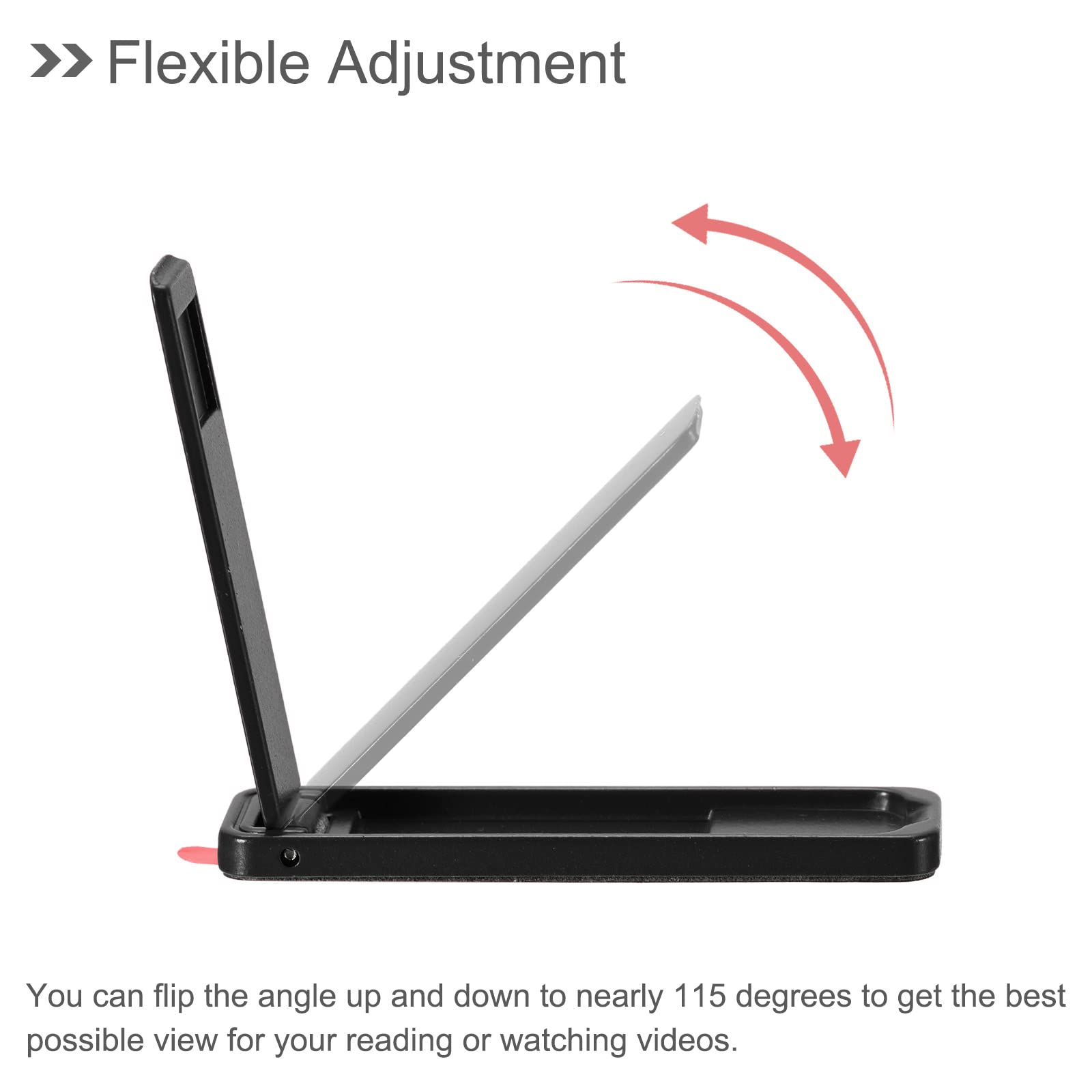 uxcell Ultra-Thin Phone Stand - Horizontal & Vertical Desk Stand Holder for Most Smartphones, Phone Cases & Tablets - Portable Stick-On Design (Black) - Perfect for Office, Home, Car & Travel Use