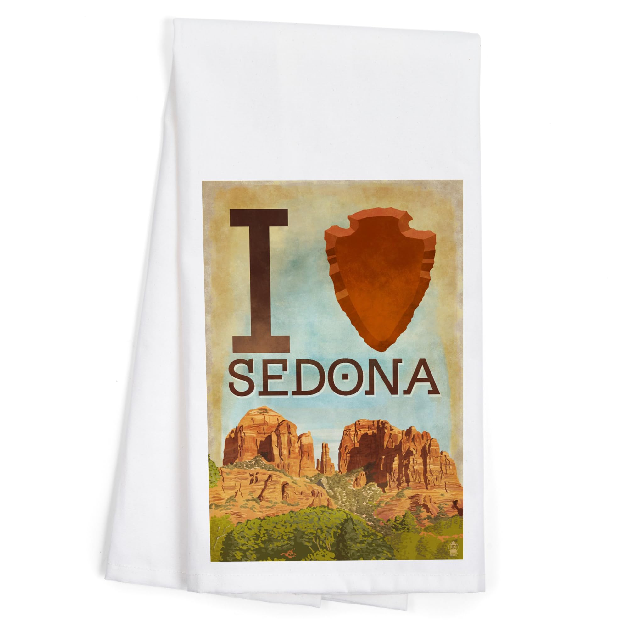 Lantern Press I Heart Sedona Arizona - 100% Cotton Tea Towel & Decorative Hand Towel for Kitchen, Home Decor, Housewarming Gift - Perfect for Drying Dishes, Decorating, and Gifting