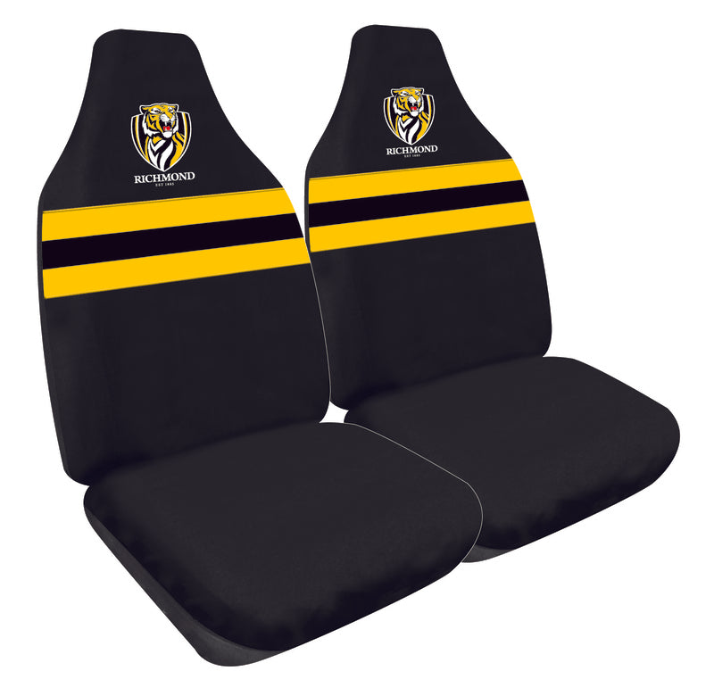 Premium AFL Richmond Tigers Car Seat Covers - Front Pair Size 60 | Durable & Stylish Auto Accessories for Sports Fans | Perfect for Game Day & Everyday Driving
