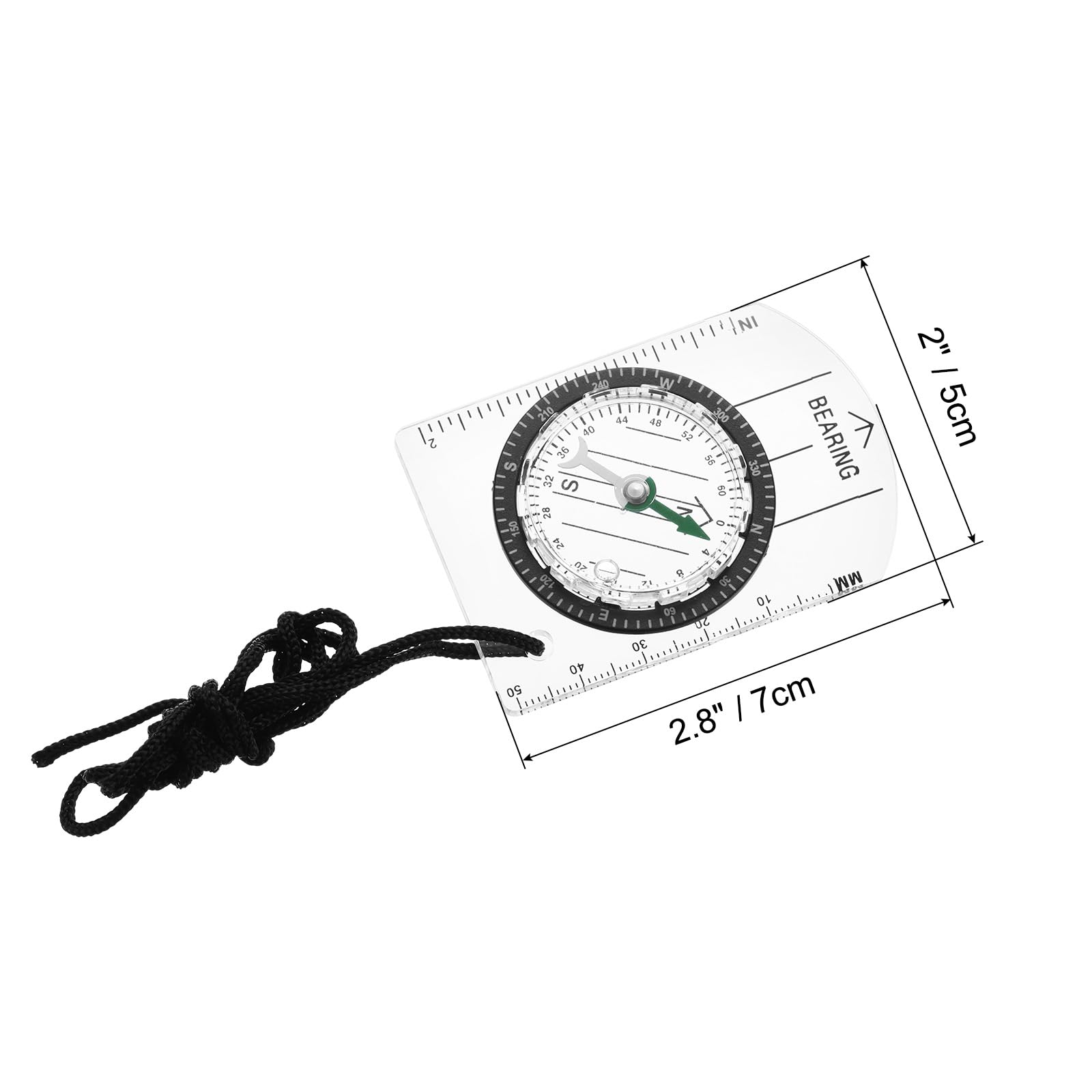 PATIKIL Orienteering Compass - Professional Hiking & Backpacking Compass with Declination Scale for Outdoor Navigation | Perfect for Camping, Survival, and Adventure Travel | Durable & Accurate Map Compass (White)
