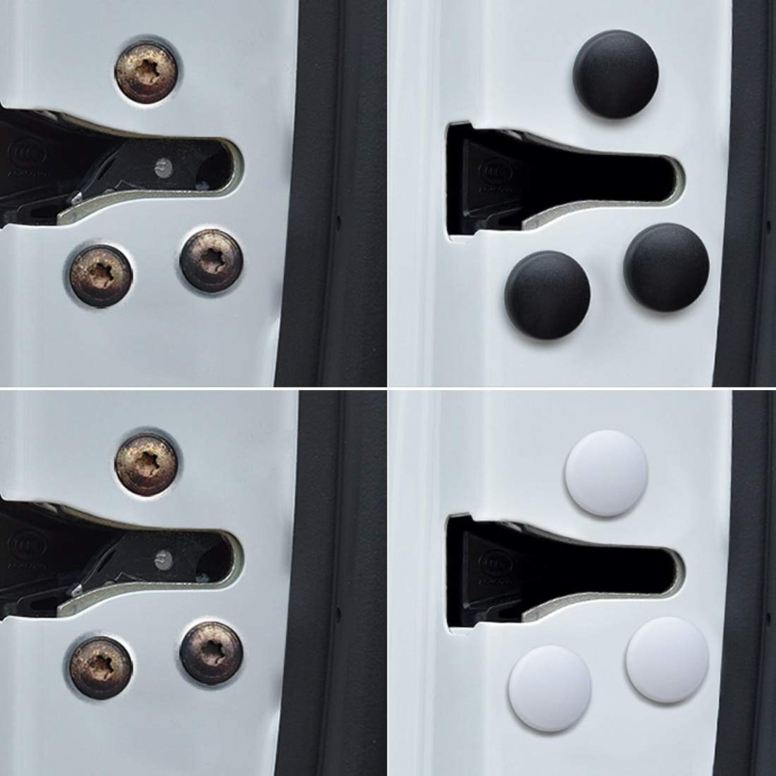 12pcs Car Door Screw Waterproof Rust Protection Cover - GM Vehicle Fastener Clip & Screw Cap Set - White (Perfect for Door Lock Protection & Automotive Maintenance)