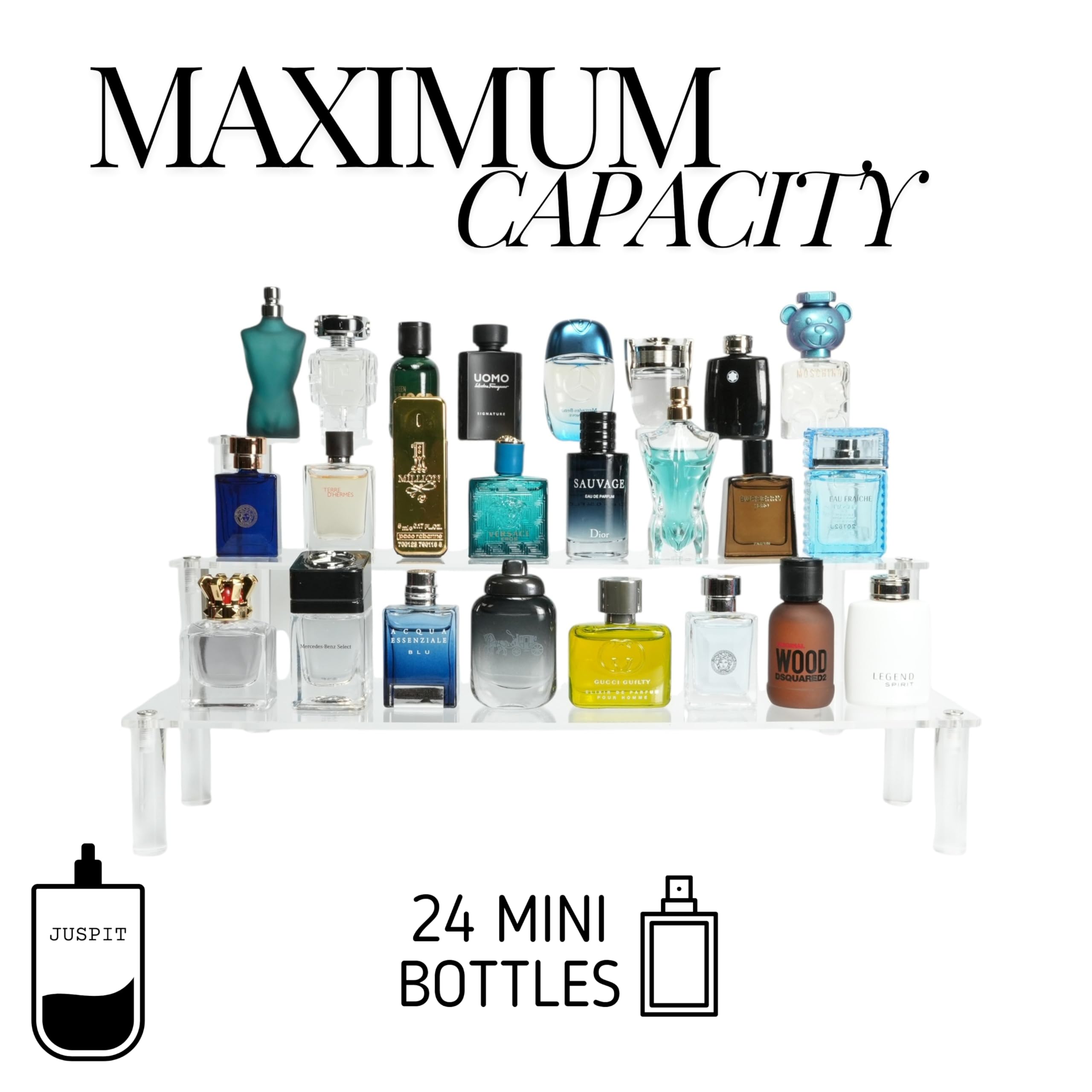 12-Piece Designer Men's Cologne Fragrance Set with Acrylic Organizer Stand - Mini Perfume Sampler & Travel Size Gift Set for Him | Perfect for Gifting, Travel & Daily Use