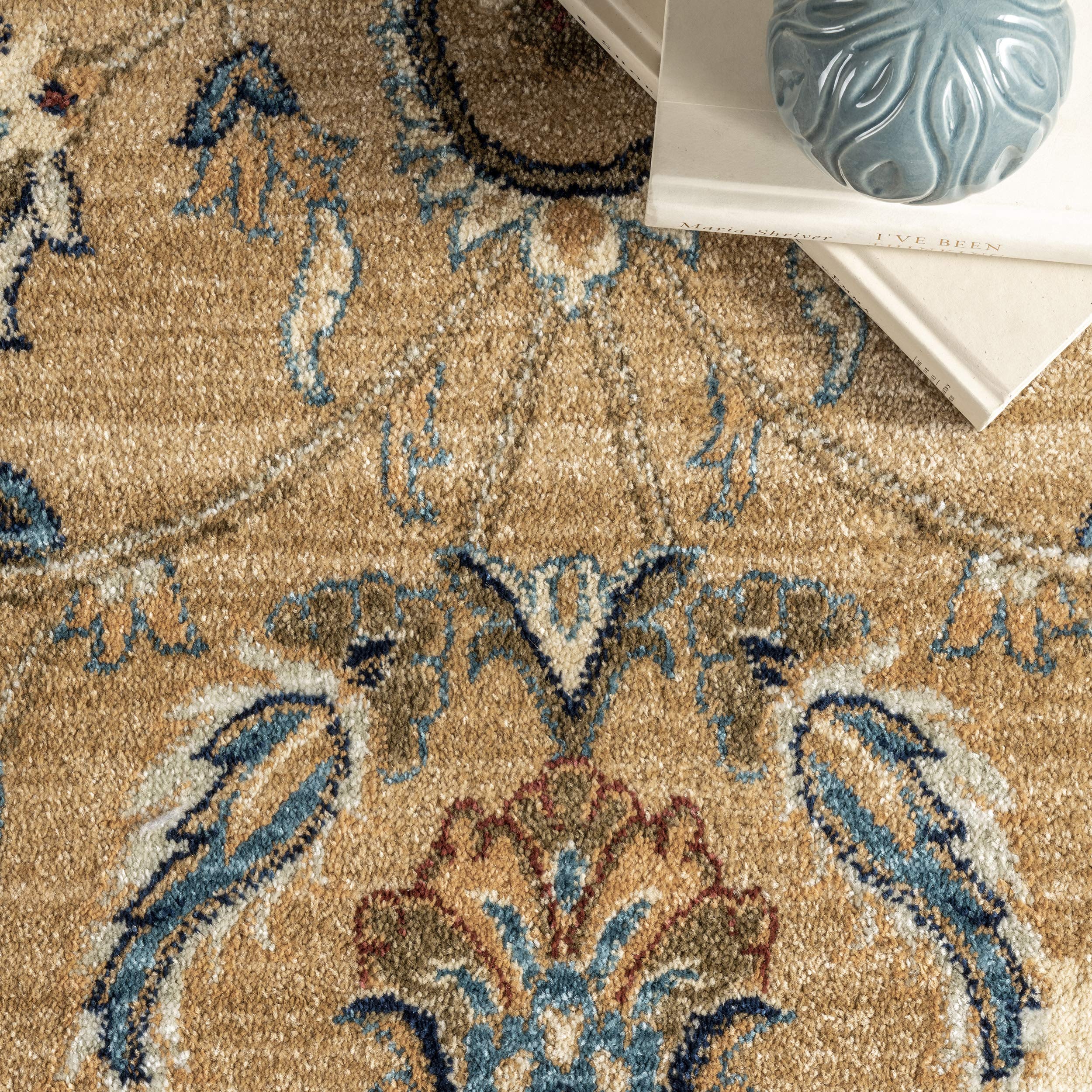 nuLOOM Sebrina Blossom 4x6 Beige Floral Area Rug - Perfect for Living Room, Bedroom & Home Decor