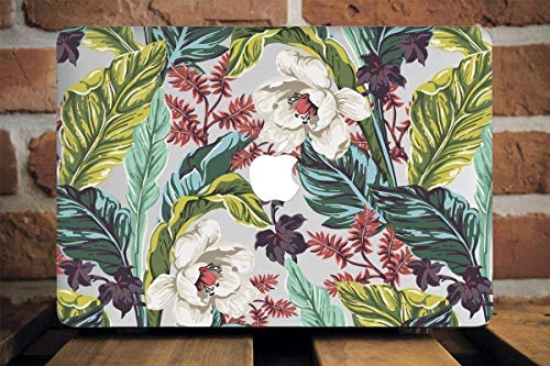 Clear Tropical Floral Leaves Case for MacBook Pro 16 A2141, MacBook Pro 13 A2289, MacBook Air 13 A2338 & A2179 - Custom Protective Shell for 2020 Models - Perfect for Work, Travel & School