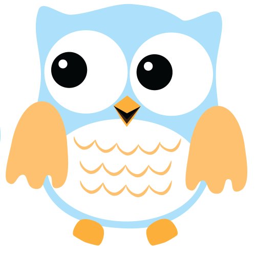 Fat Owl: Green & Blue