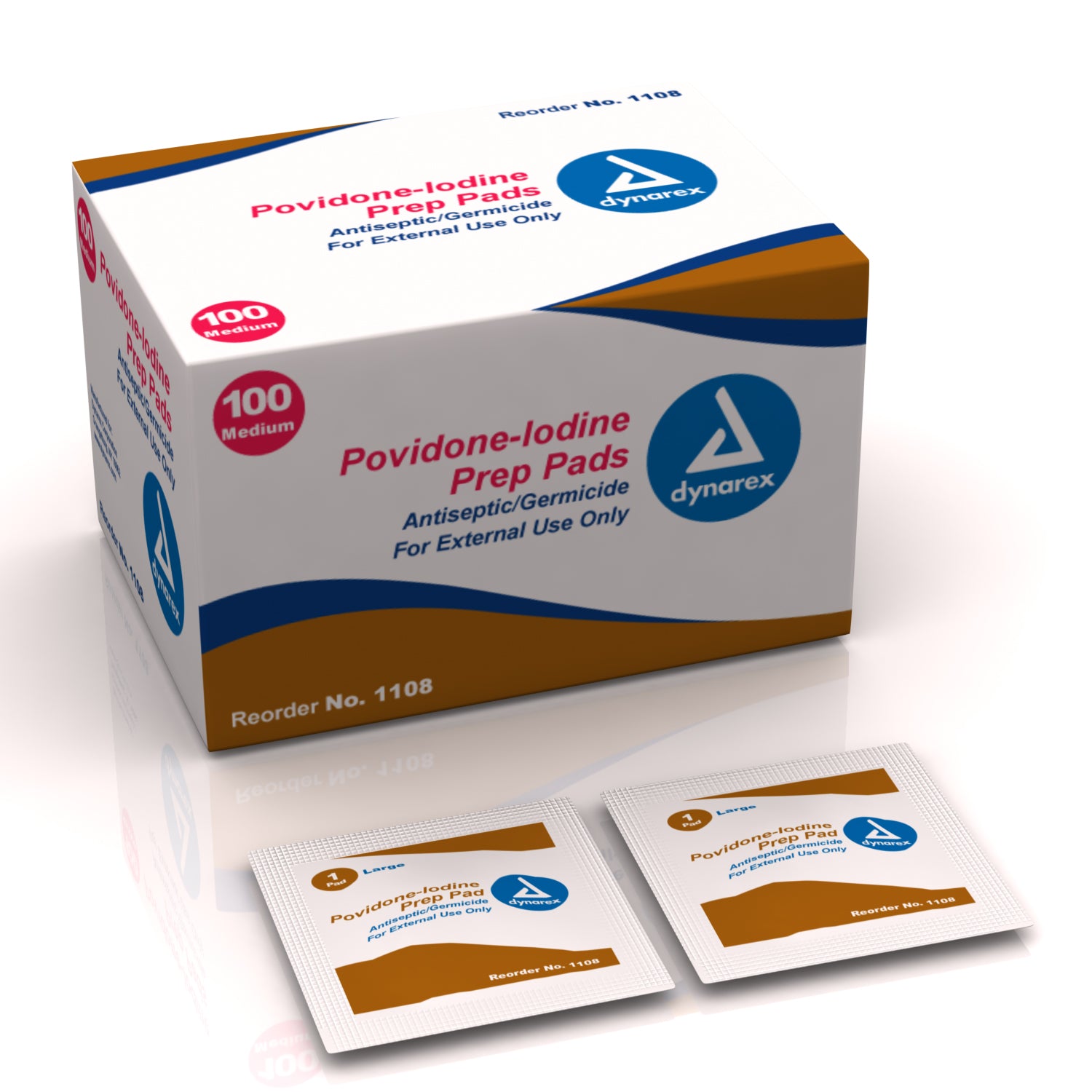 Dynarex 1108 PVP Prep Pads - Case of 1000 | Alcohol Swabs for Medical Use, First Aid, & Injection Preparation | Sterile Wipes for Hospitals, Clinics & Home Healthcare