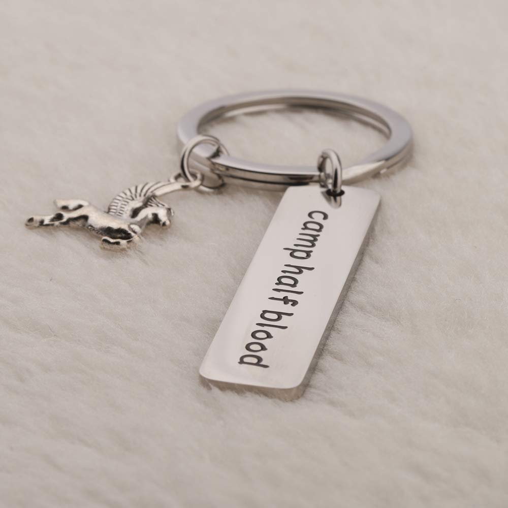 Camp Half Blood Bracelet & Keychain Set - Percy Jackson Inspired Horse Charm Jewelry - Perfect Gift for Fans of Mythology & Movies - Great for Cosplay, Collecting, and Daily Wear
