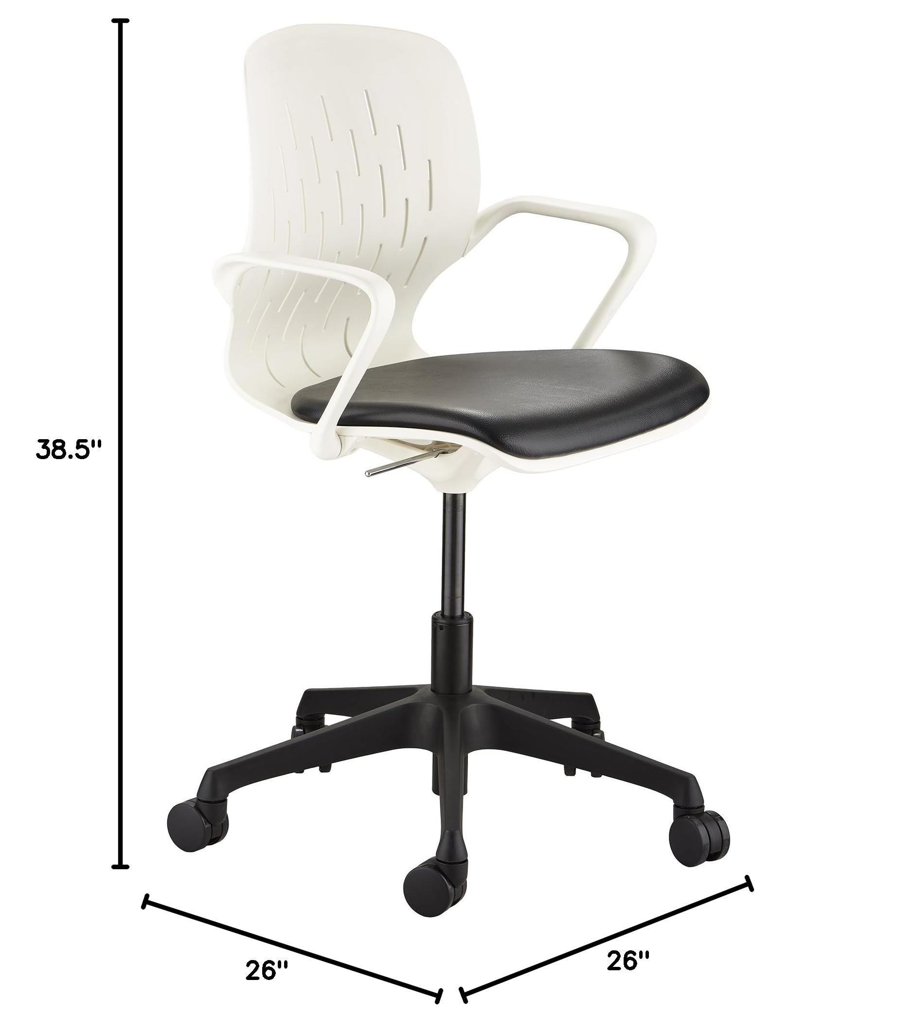 Safco Products Shell Chair - Black Desk Height Ergonomic Office Chair for Home & Workspace - Perfect for Office, Study, and Conference Rooms