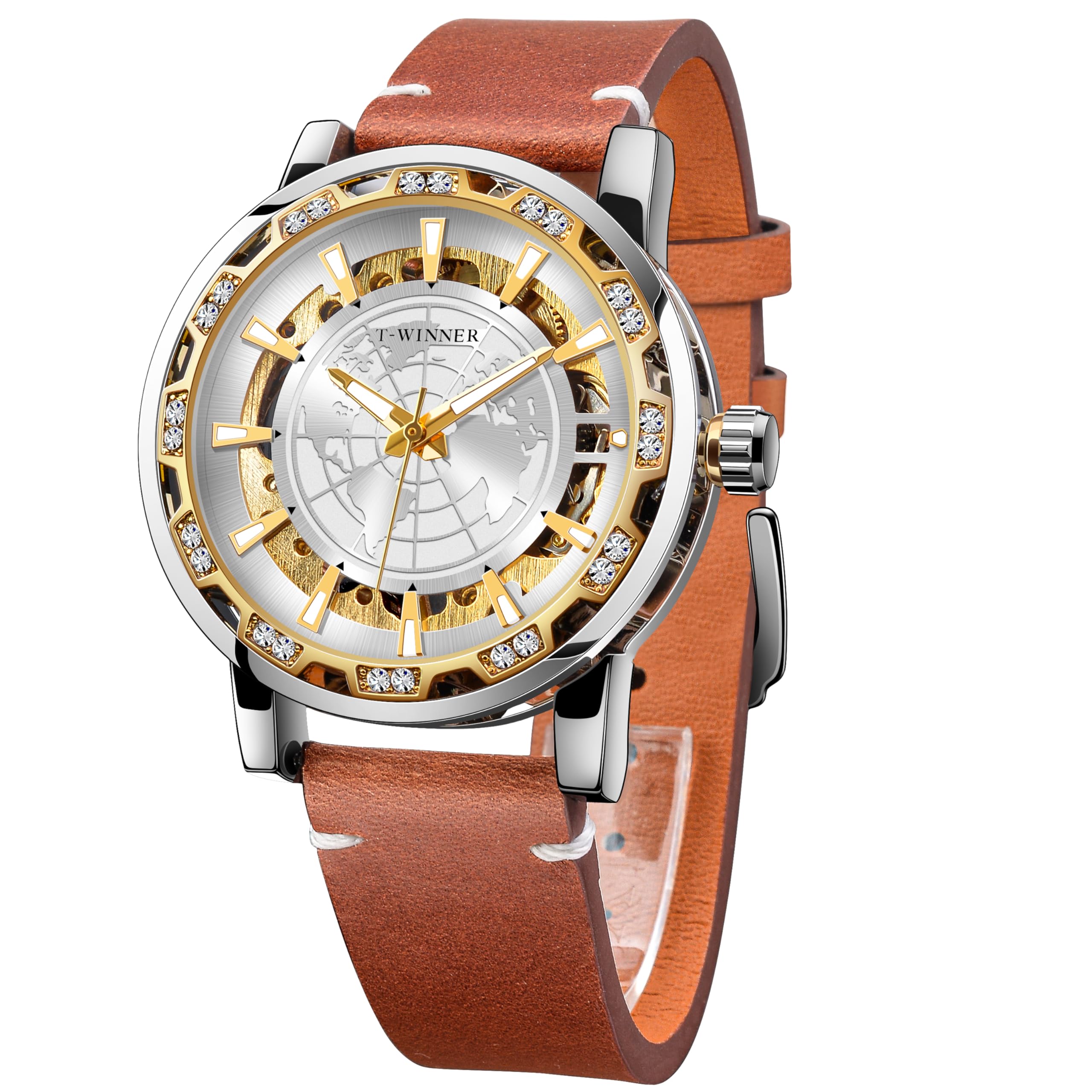 FORSINING Men's Automatic Mechanical Watch with Skeleton Dial & Genuine Leather Strap - Luxury Dress Watch for Business, Formal Occasions & Everyday Wear