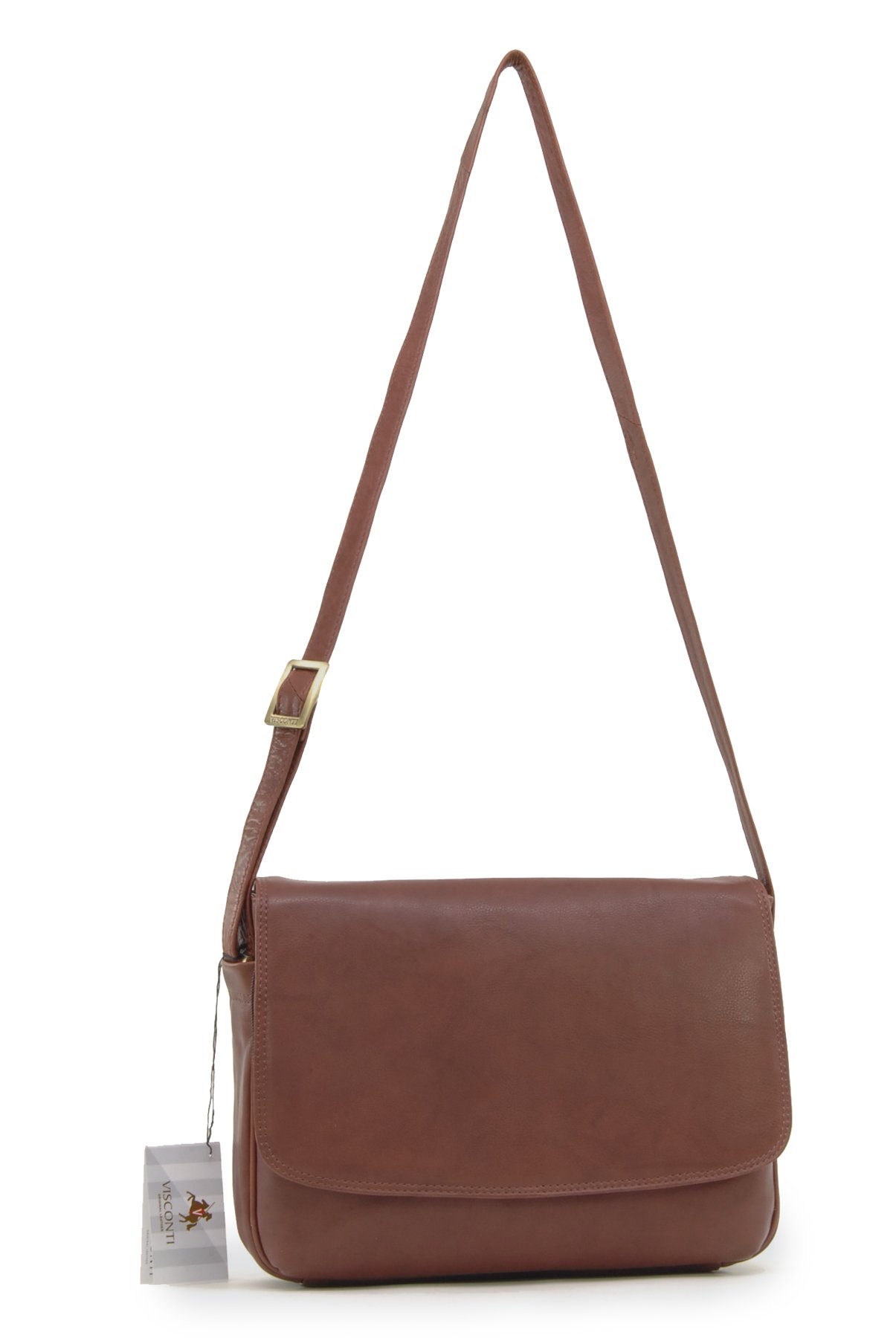 VISCONTI Women's Leather Crossbody Bag - Medium Organizer Handbag with Multiple Pockets & Adjustable Strap - Perfect for Work, Travel & Everyday Use - Claudia 03190