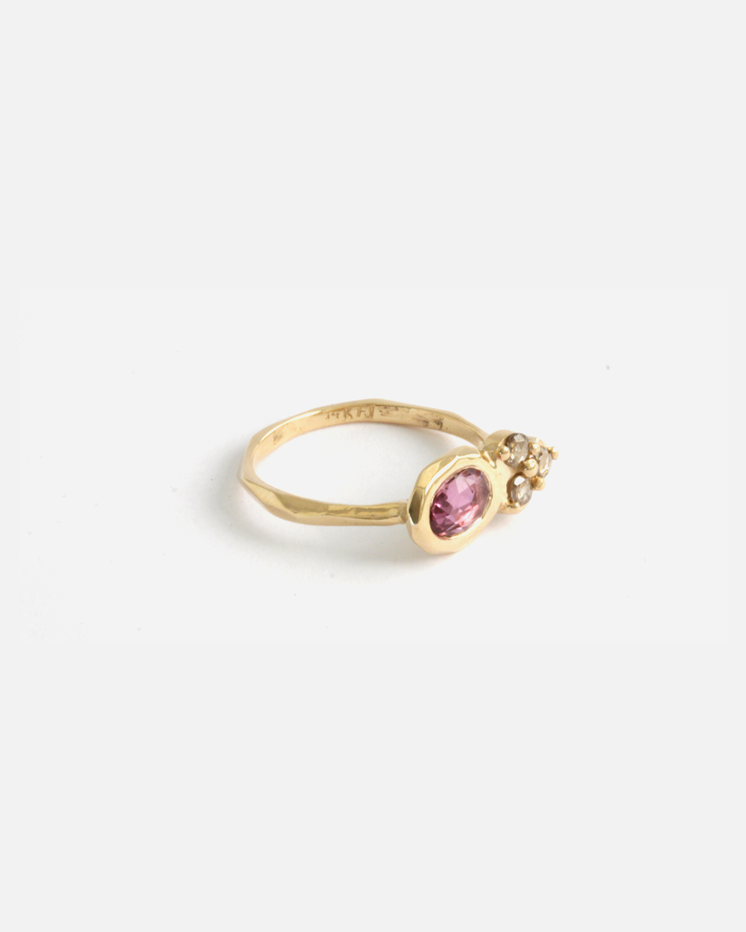 Pebble Ring with Genuine Pink Sapphire - Elegant Freedom Design for Women | Perfect for Engagement, Anniversary & Everyday Wear