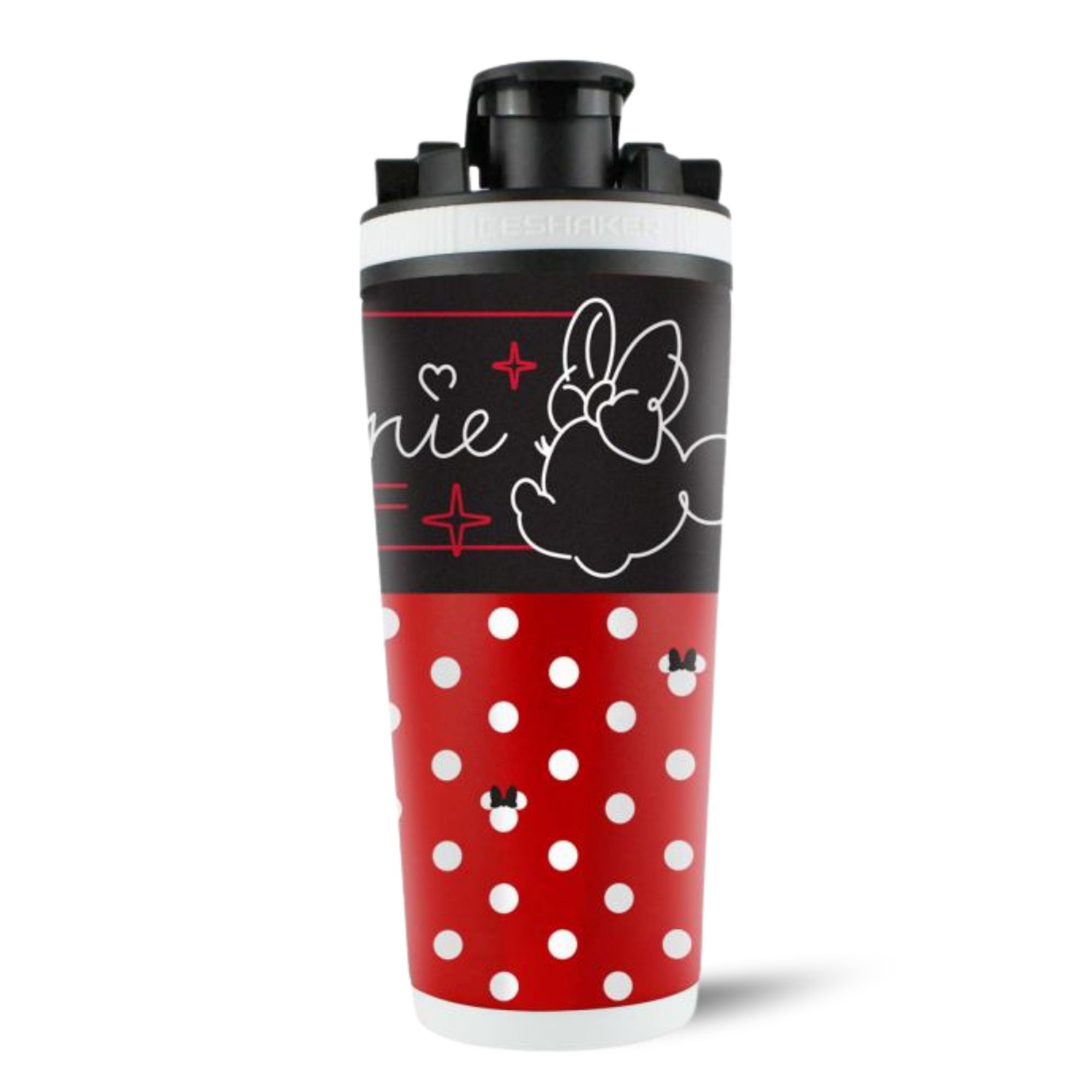 Disney Minnie Mouse Polka Dot 4D Ice Shaker Cup - Insulated Stainless Steel Tumbler for Cold Drinks, Perfect for Kids Parties, Summer Picnics & Disney Themed Events