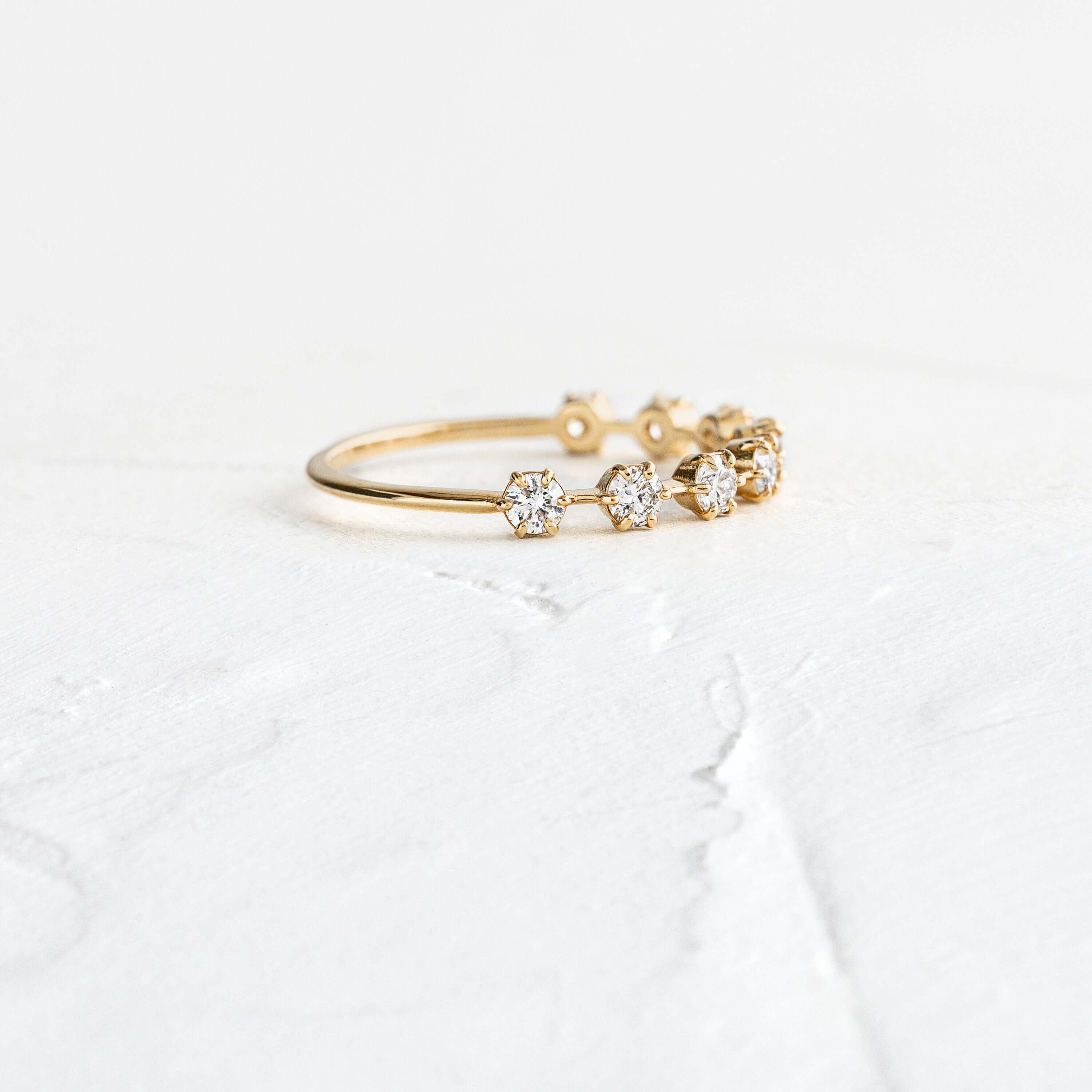 Diamond Wedding Band for Women - 14K White Gold Engagement Ring with Sparkling Stones - Perfect for Proposals, Anniversaries & Special Occasions