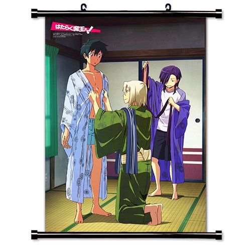 The Devil is a Part-Timer! Anime Wall Scroll Poster - Hataraku Maou-sama Fabric Art (16x23 Inches) - Perfect for Anime Room Decor & Otaku Gifts