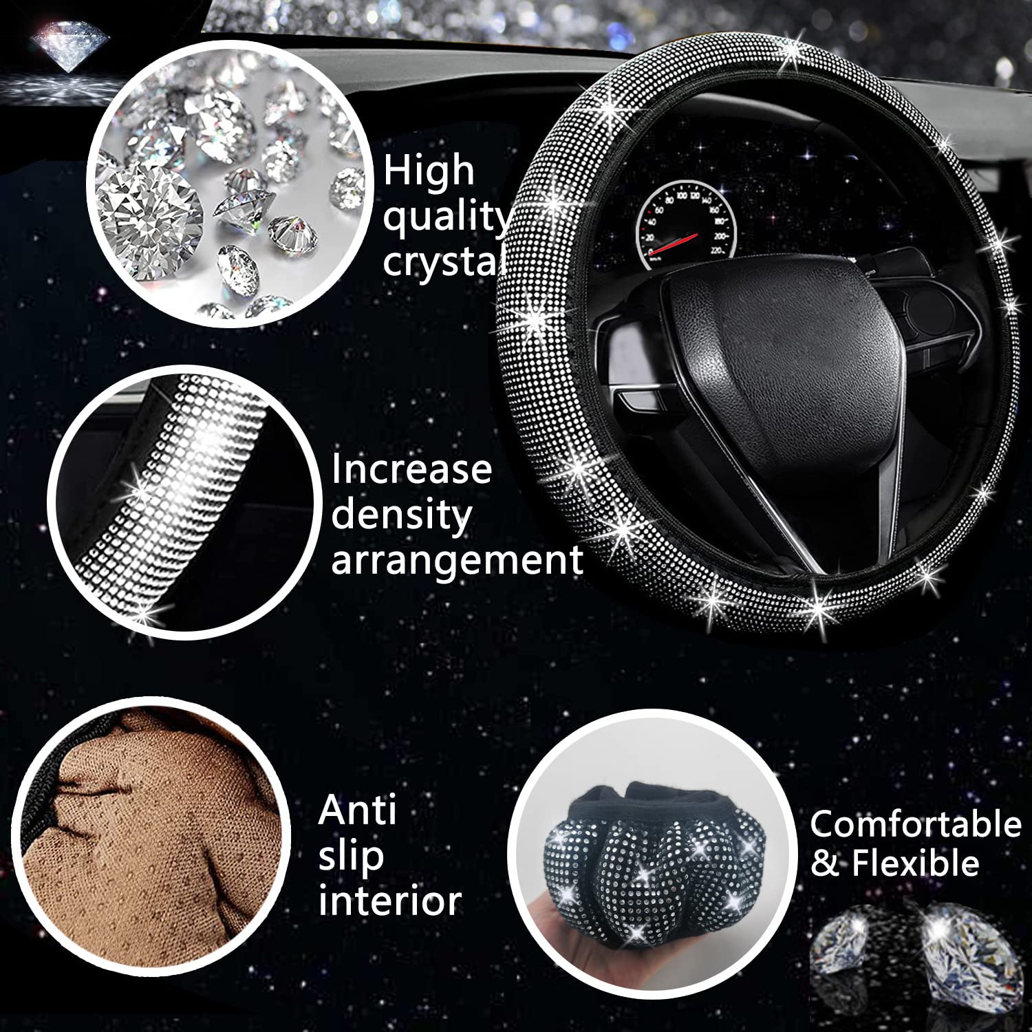 27 Pcs Bling Car Accessories Set for Women - Universal 15