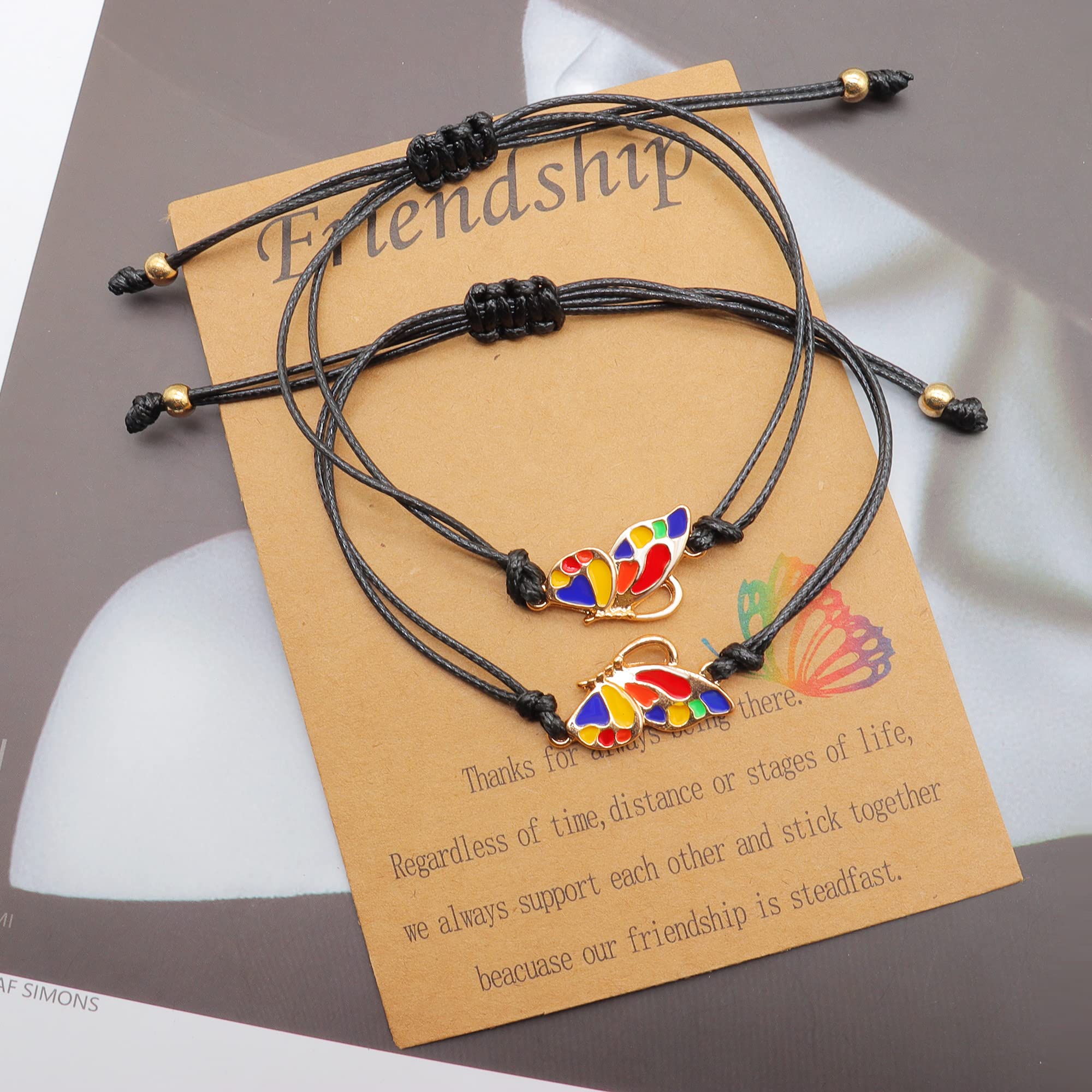 YOOESTORES82 Best Friends Butterfly Friendship Bracelets & Anklets - Long Distance BFF Matching Promise Bracelets for Women, Perfect Birthday Gifts for Besties, Ideal for Anniversaries, Graduations, and Special Occasions