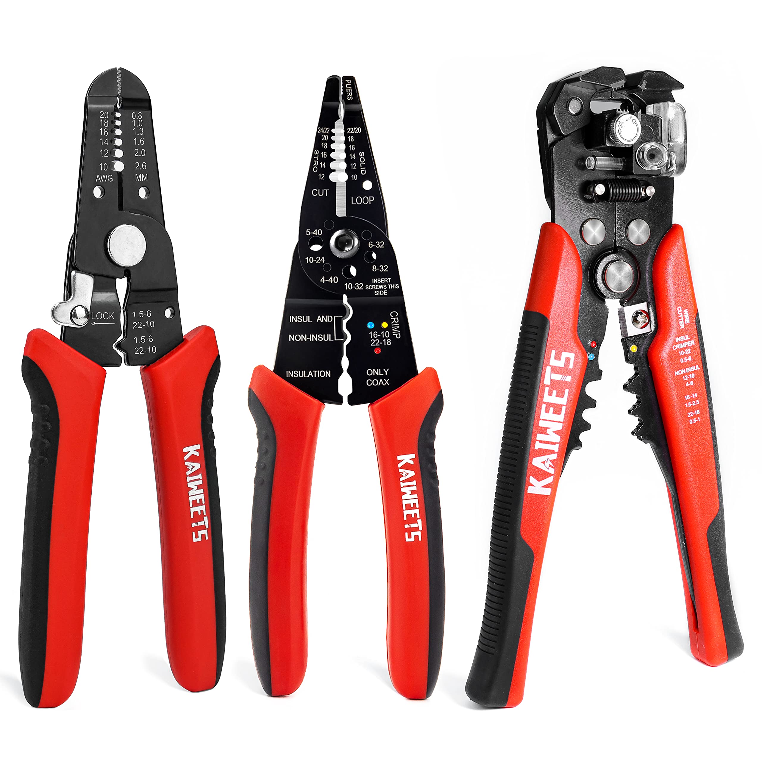Professional KAIWEETS Wire Stripper Kit - Multifunctional Insulation Remover & Stripping Tool for Electrical Work - Perfect for DIY, Home Repair, and Professional Electricians