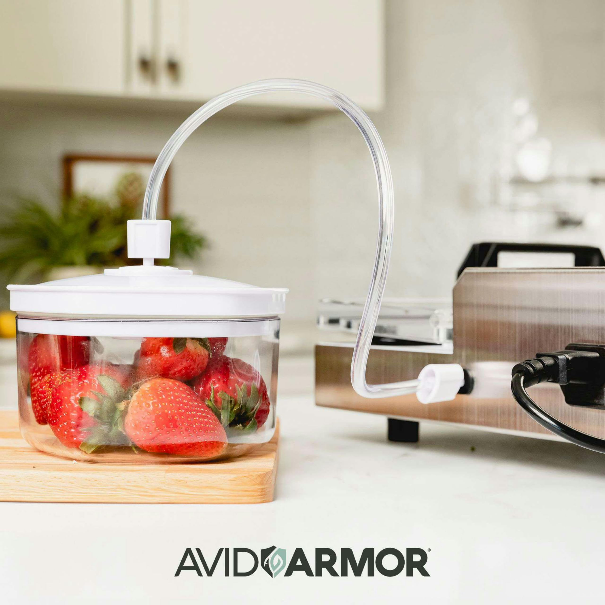 Avid Armor A100 Commercial Vacuum Sealer Machine - Heavy Duty Stainless Steel Construction with Clear Lid, Double Piston Pump & 12