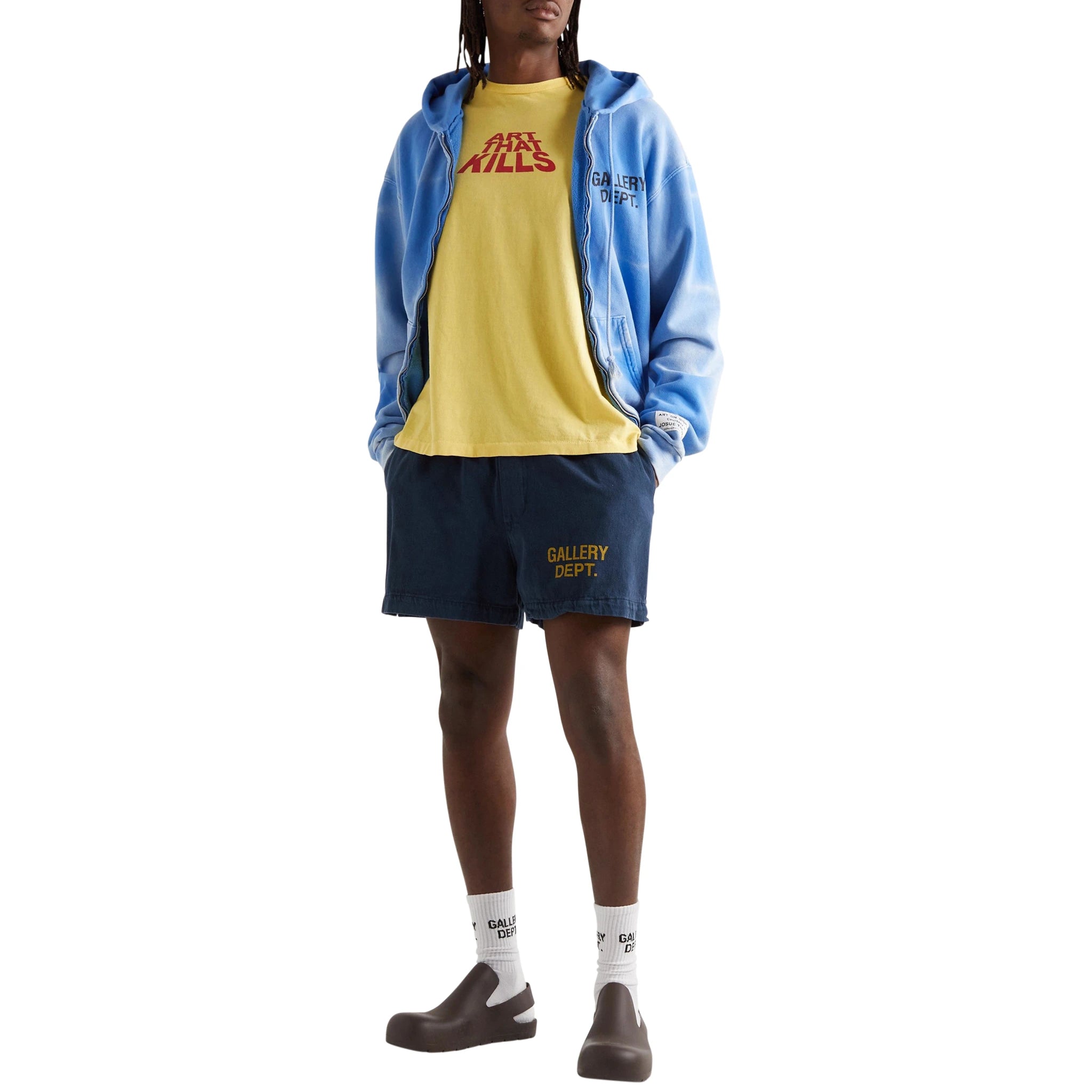 Gallery Dept. Zuma Navy Shorts for Men - Trendy Casual Denim Shorts with Distressed Details - Perfect for Summer Outfits, Beach Vacations & Streetwear Fashion